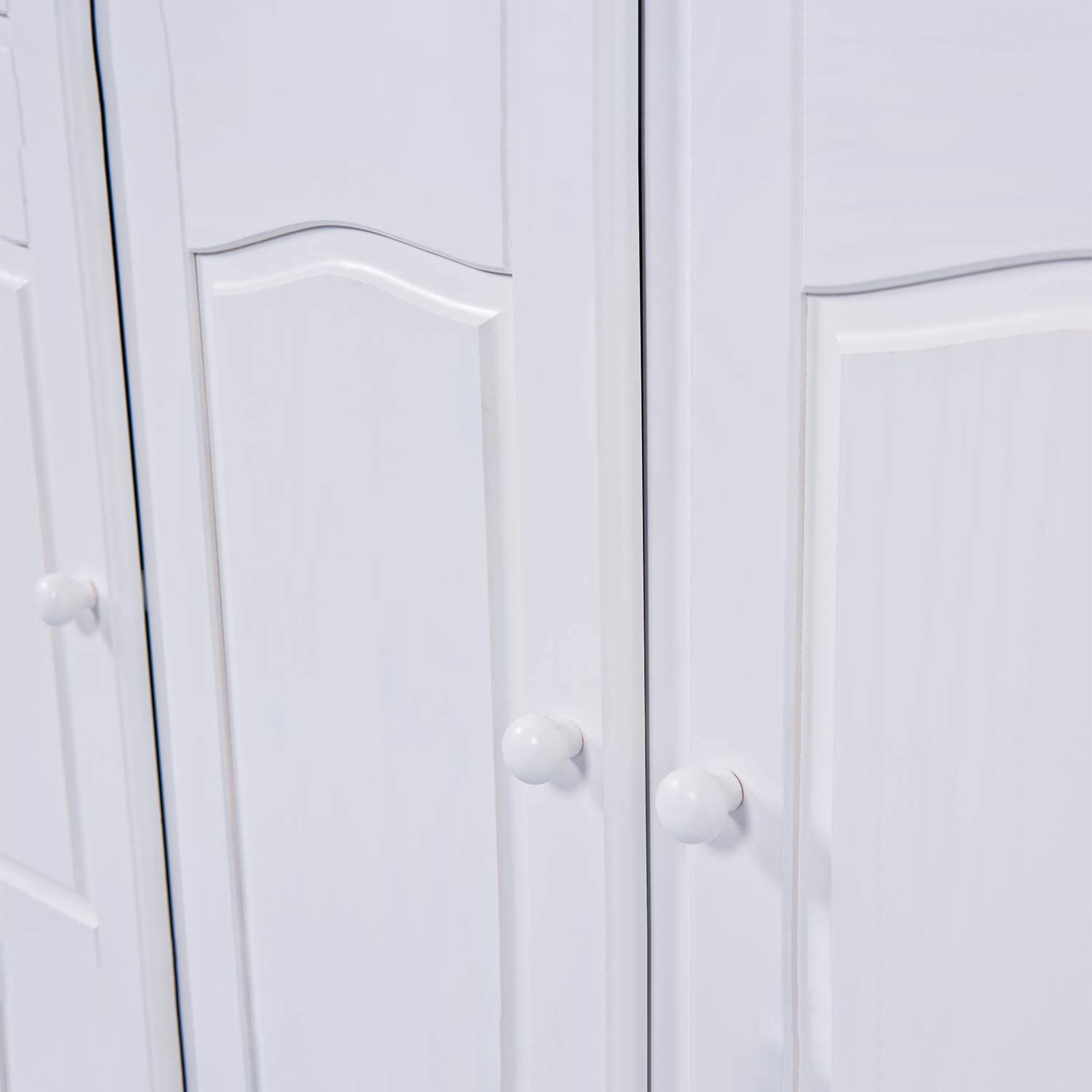 "Valencia" sideboard in solid white grained wood with open compartment h 198 cm