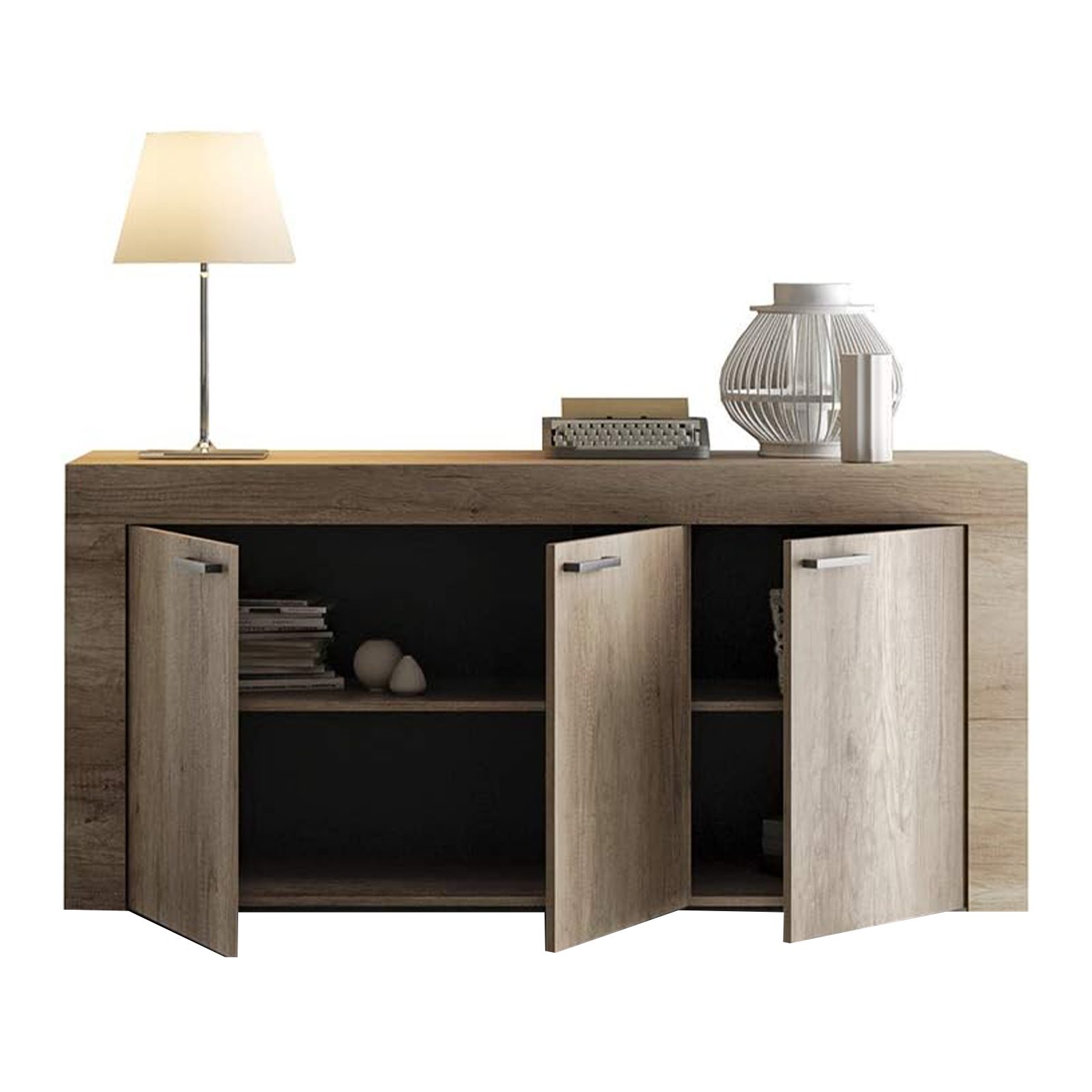 "K083" sideboard buffet sideboard wooden cabinet with 3 doors for living room cm 150x41 82h