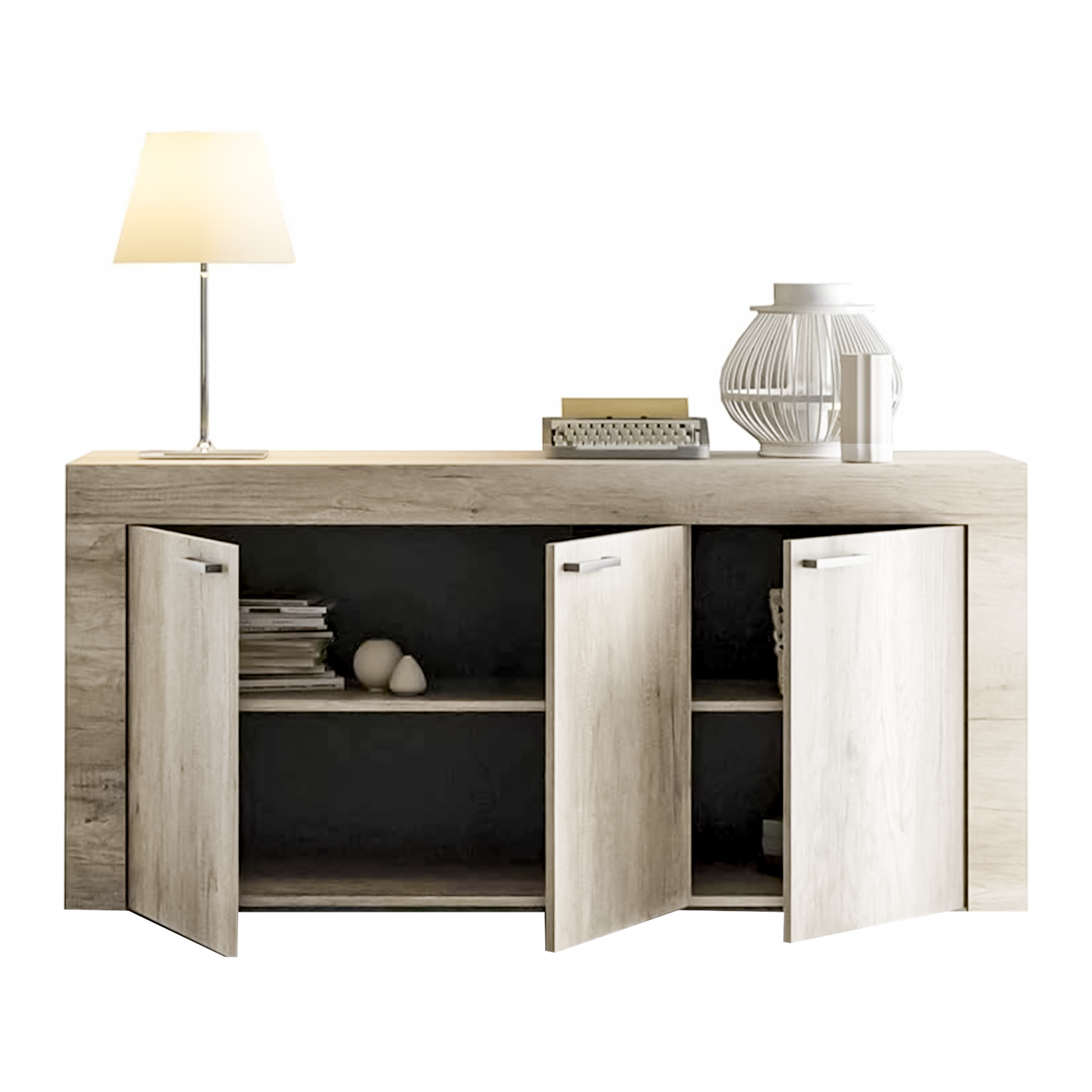 "K083" sideboard buffet sideboard wooden cabinet with 3 doors for living room cm 150x41 82h