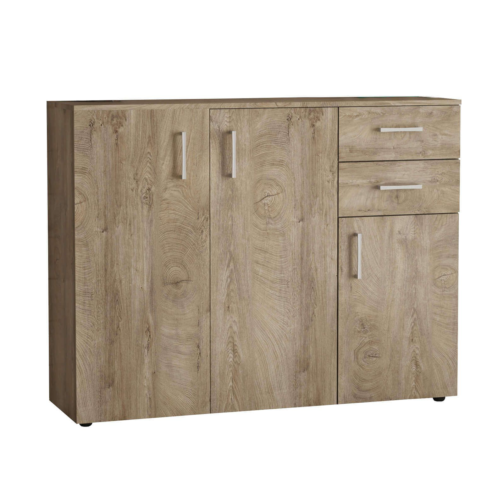 "K4298" wooden sideboard with 3 doors and 2 drawers for the living room, 106x36 cm, 93h