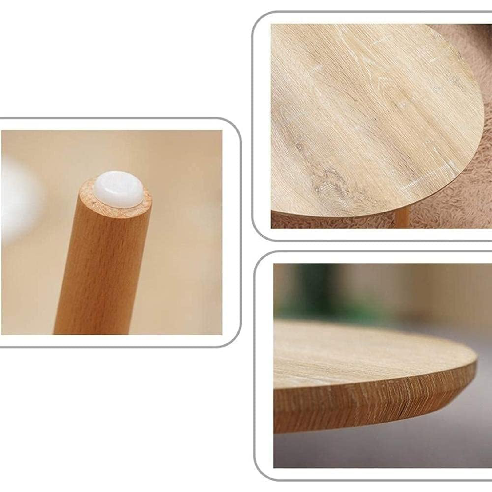 "Tampa" low coffee table for living room in metal and oak wood 80x78 cm 41h