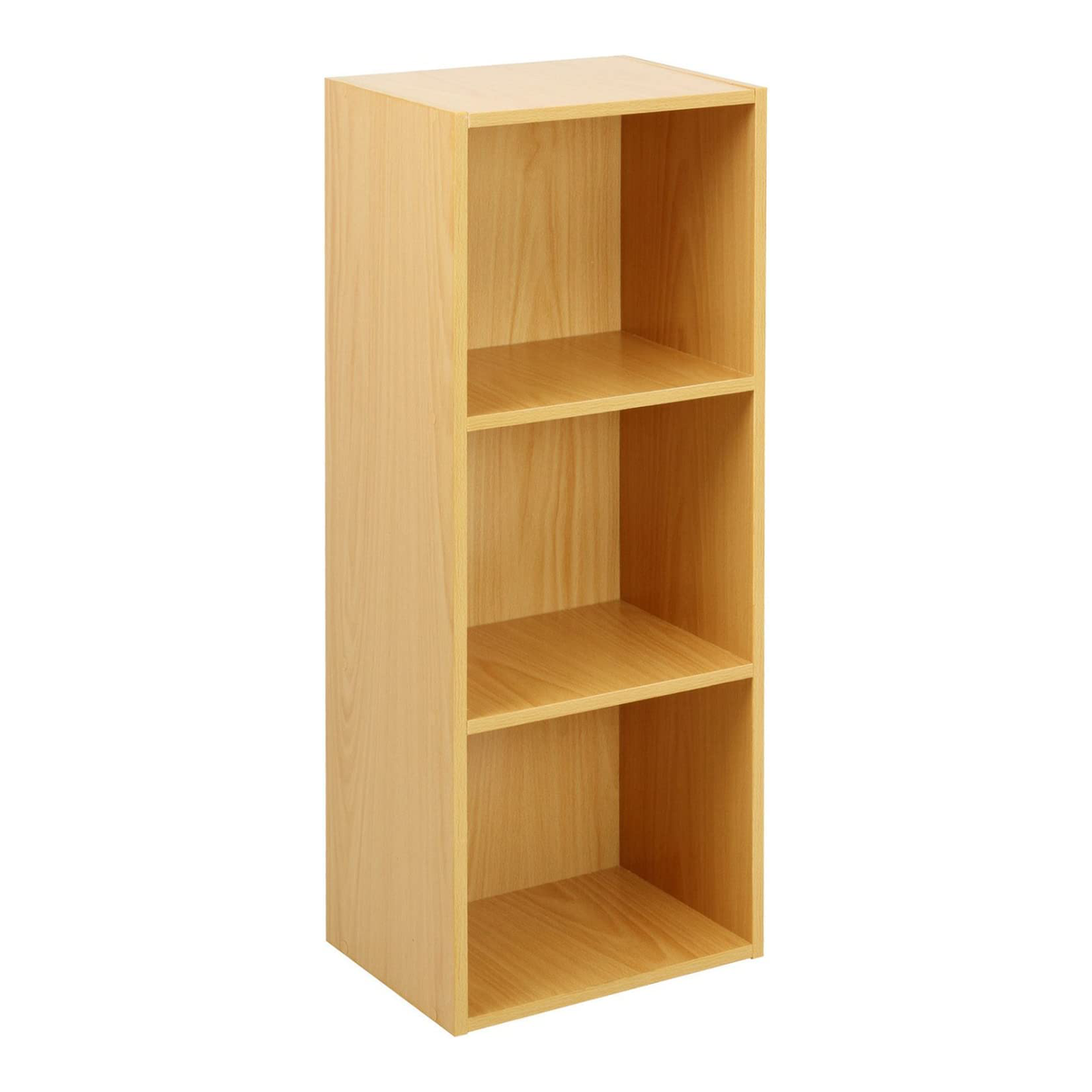 Tall open bookcase "Cubo" with 3 compartments in melamine wood, 31x30 cm, 91h