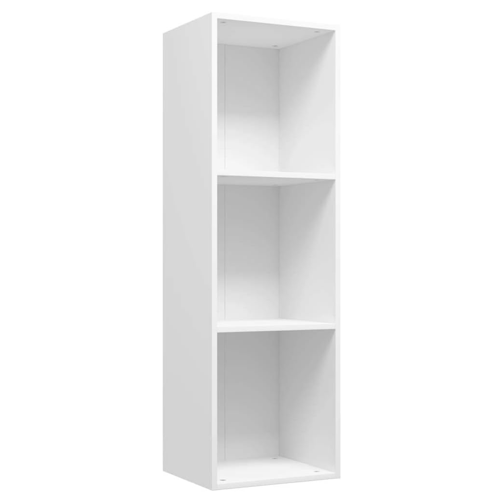 Tall open bookcase "Cubo" with 3 compartments in melamine wood, 31x30 cm, 91h
