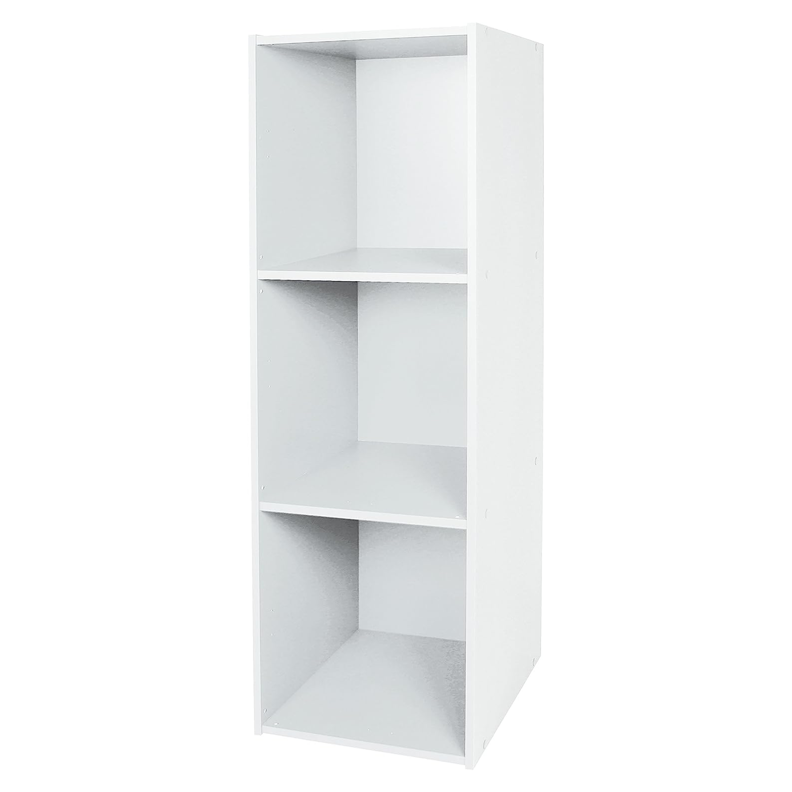 Tall open bookcase "Cubo" with 3 compartments in melamine wood, 31x30 cm, 91h
