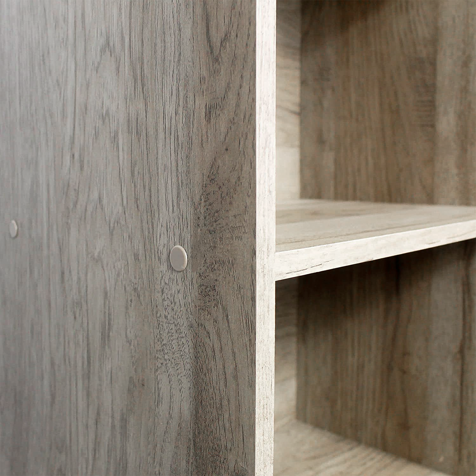 Tall open bookcase "Cubo" with 3 compartments in melamine wood, 31x30 cm, 91h