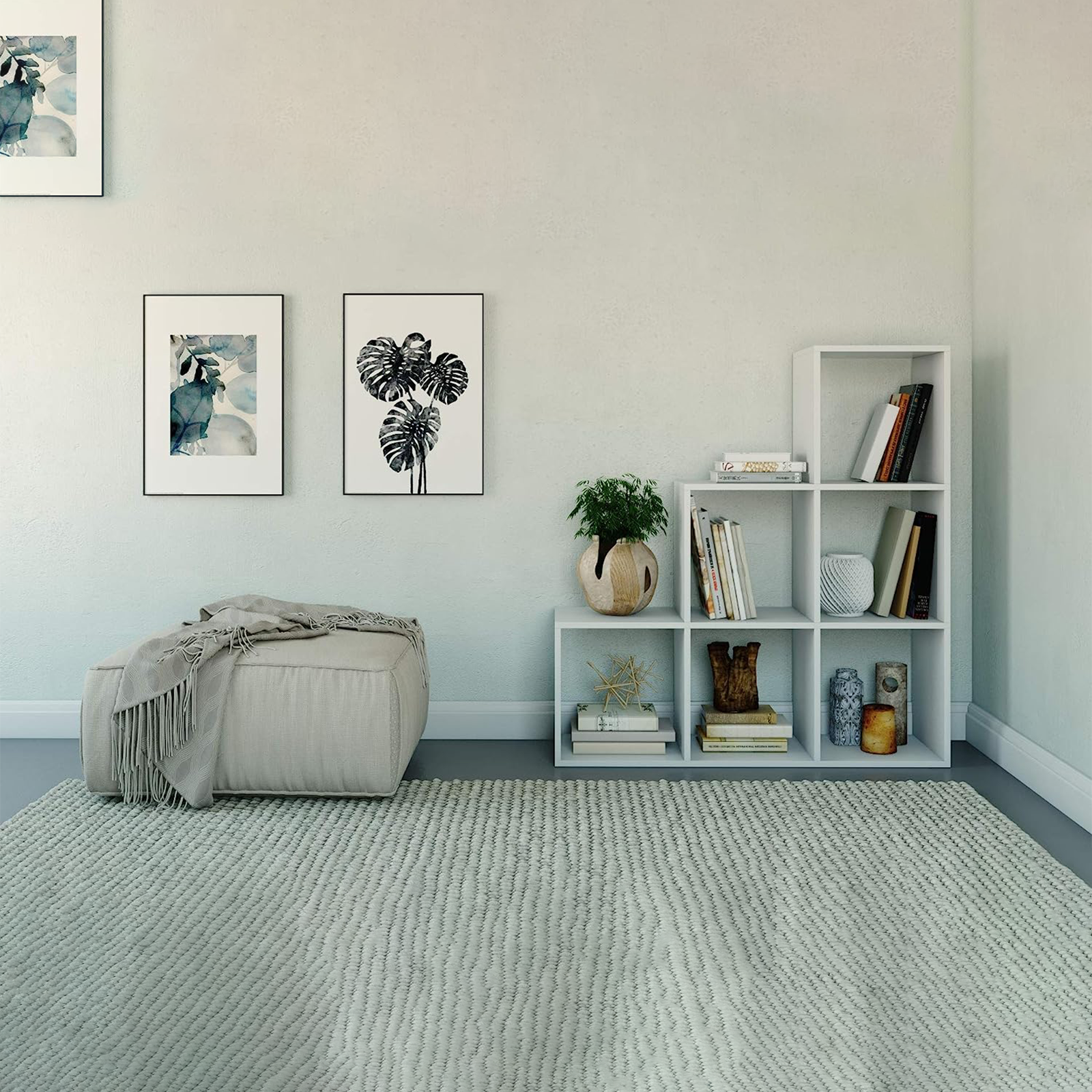 "Scala" open bookcase with 6 compartments in melamine wood, 105x33 cm, 109h