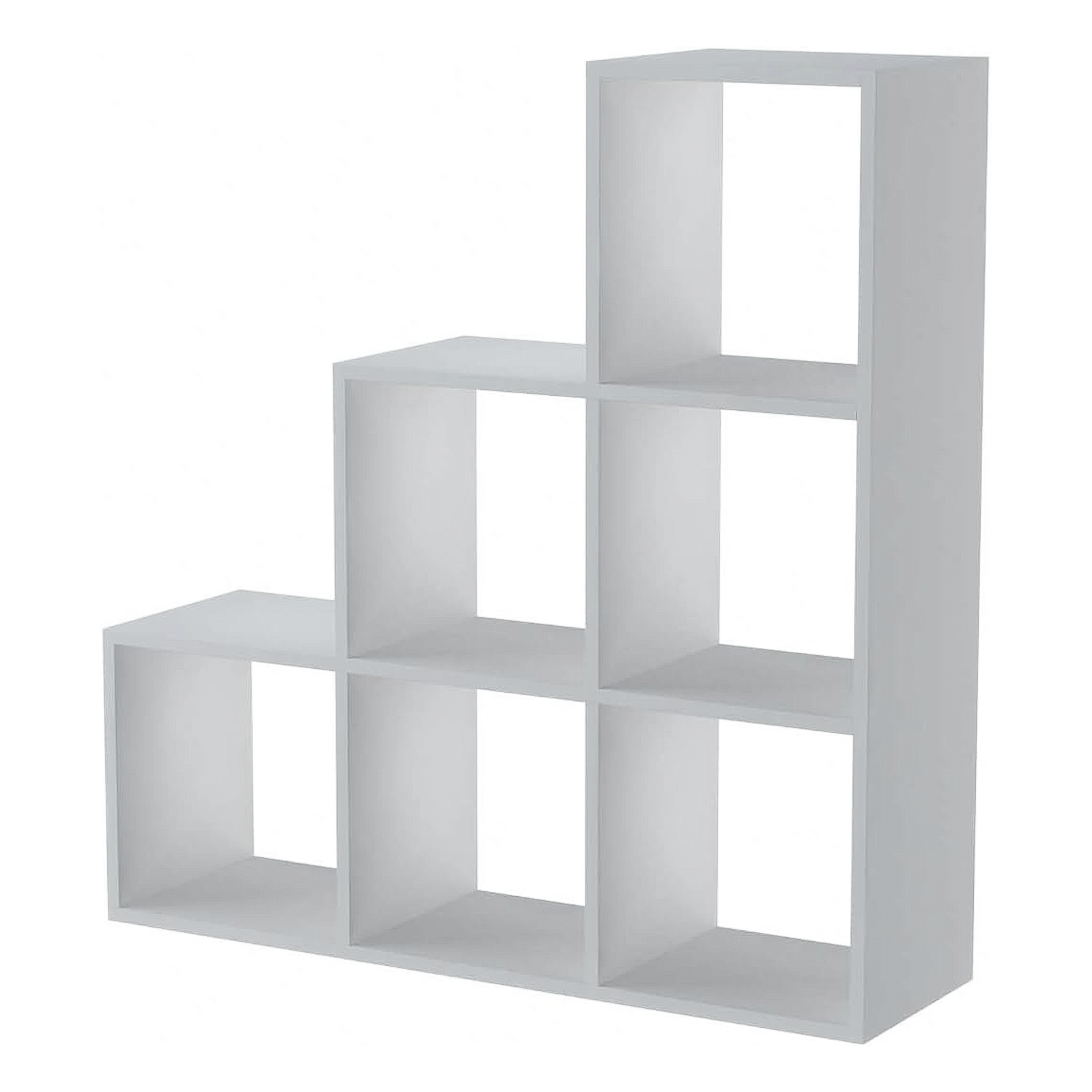 "Scala" open bookcase with 6 compartments in melamine wood, 105x33 cm, 109h