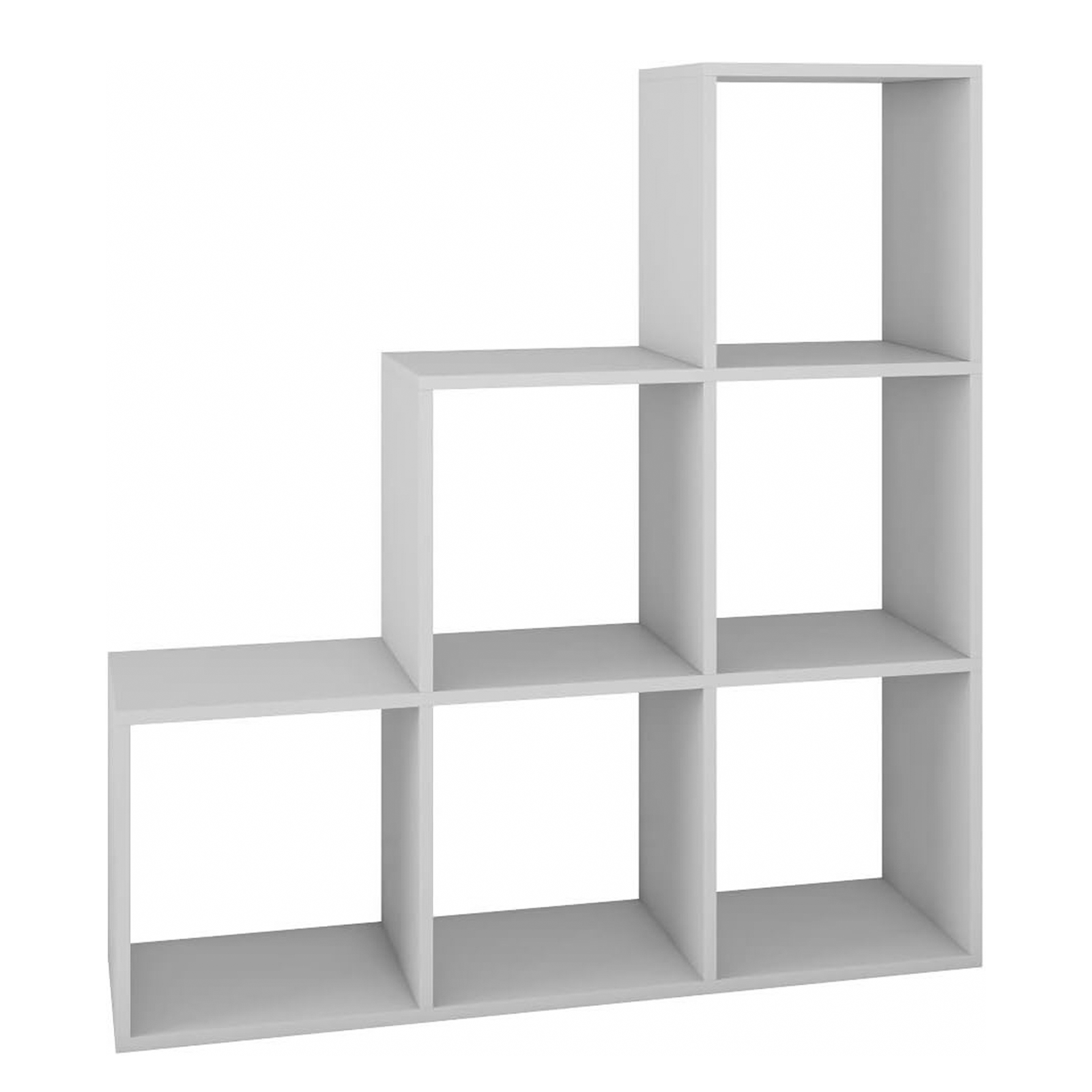 "Scala" open bookcase with 6 compartments in melamine wood, 105x33 cm, 109h