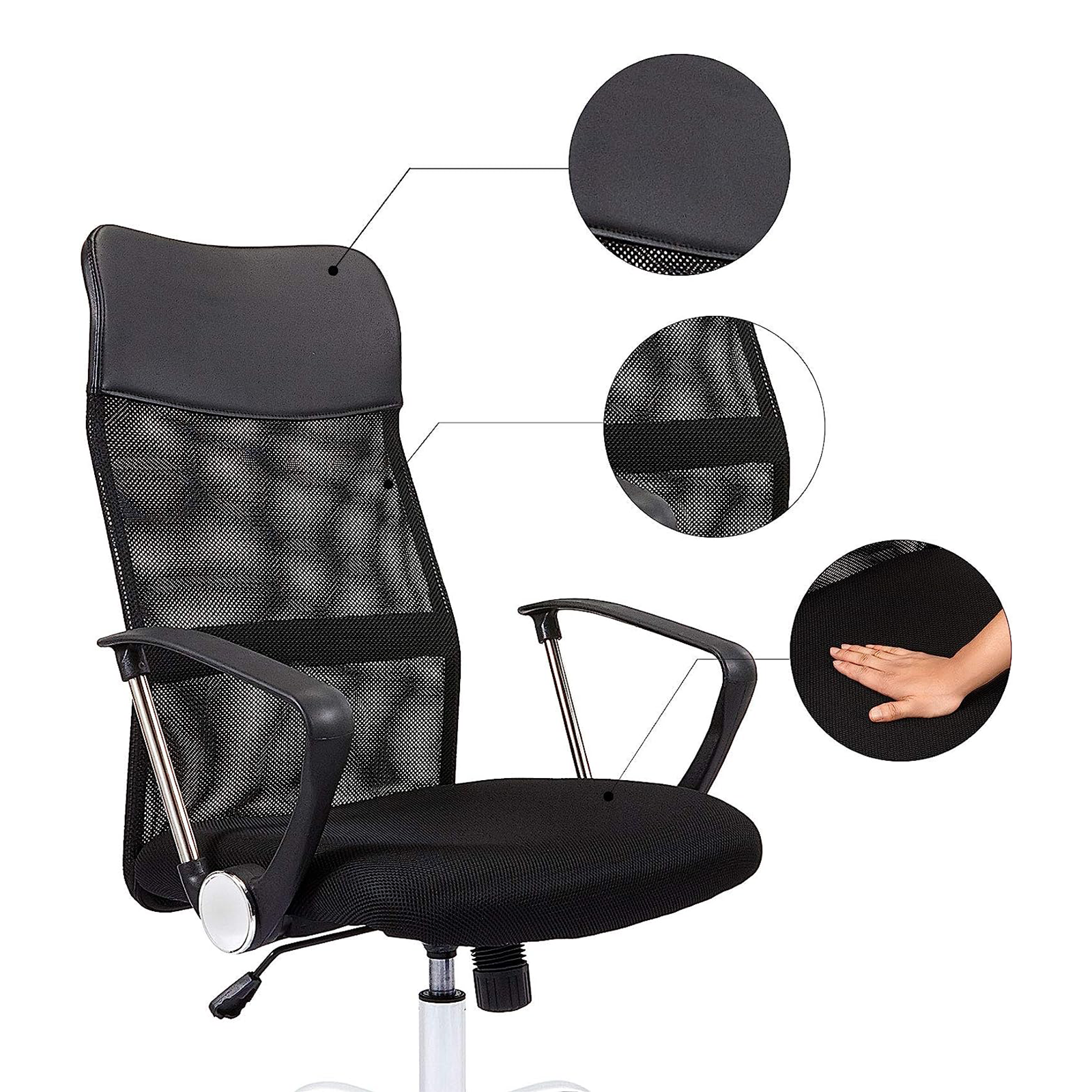 "Sun" swivel office chair, executive chair with wheels and gaming lift