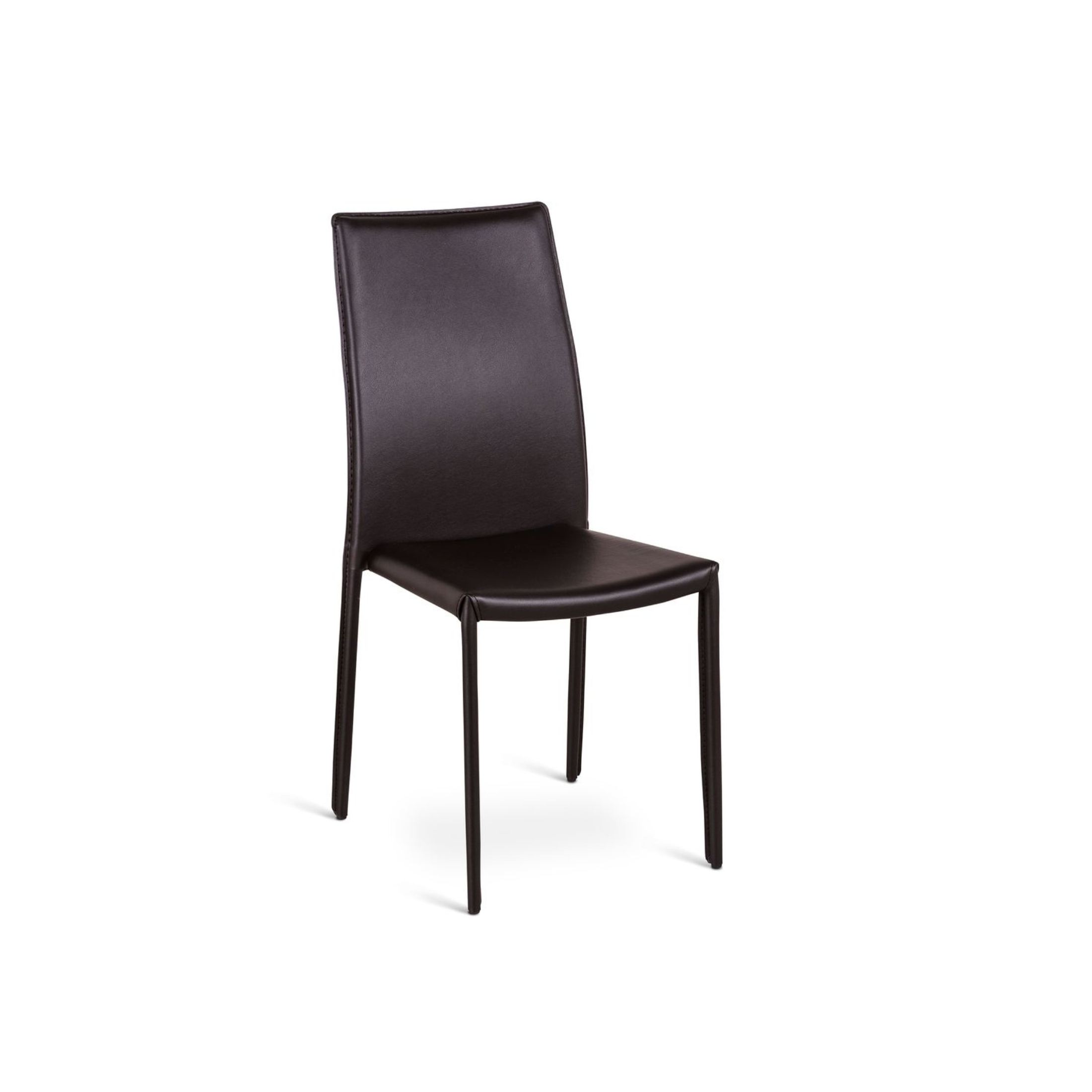 Set of vintage stackable "Fiordaliso" faux leather dining chairs, 41x42 cm, 95 cm high.