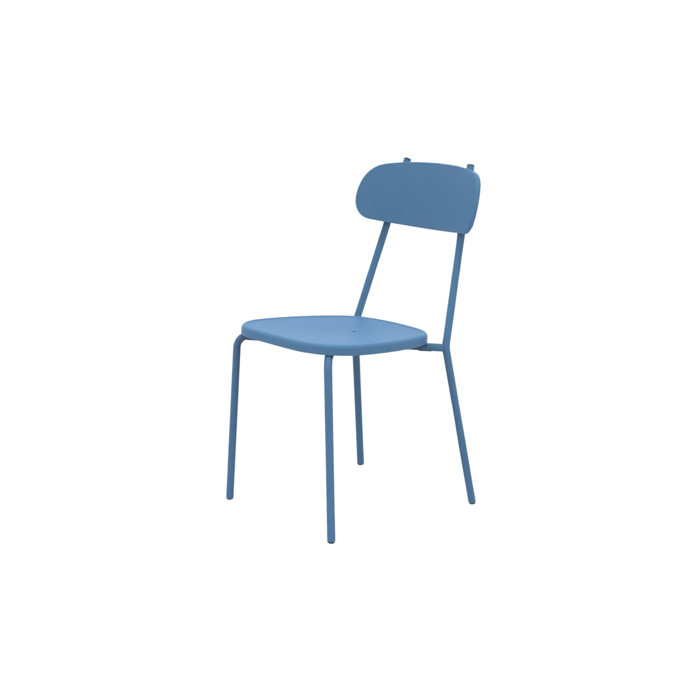 Set of stackable "Fox" garden chairs in painted metal, 45x53 cm, 84h