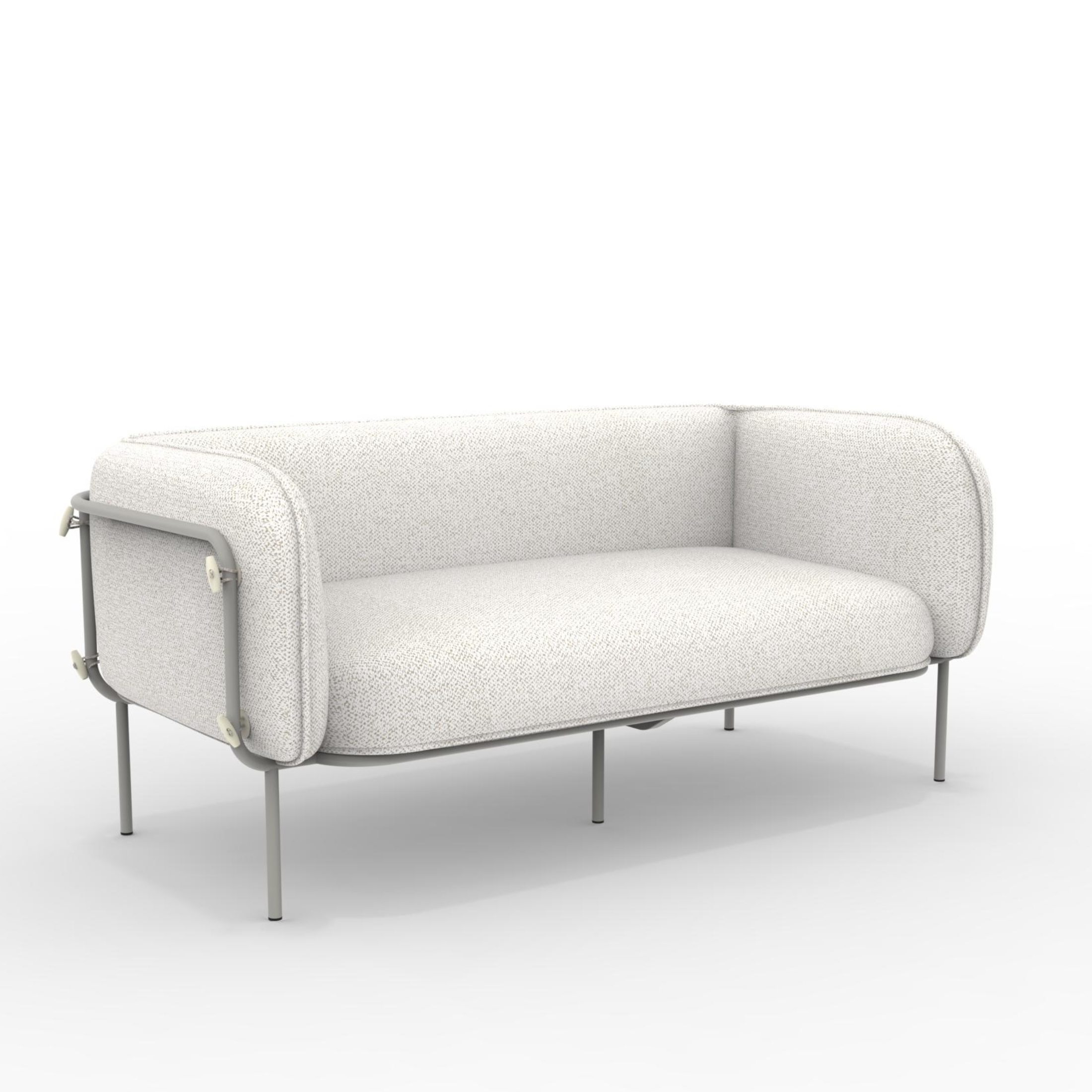 "Alamari" 2-seater outdoor sofa in padded fabric, metal frame, 170x87 cm, 74h