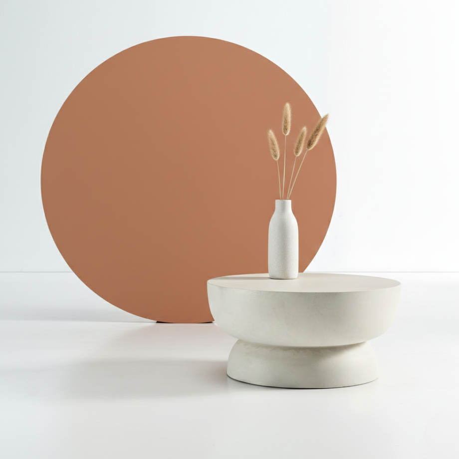 "Tratto" microcement table, Ø 60x30 cm