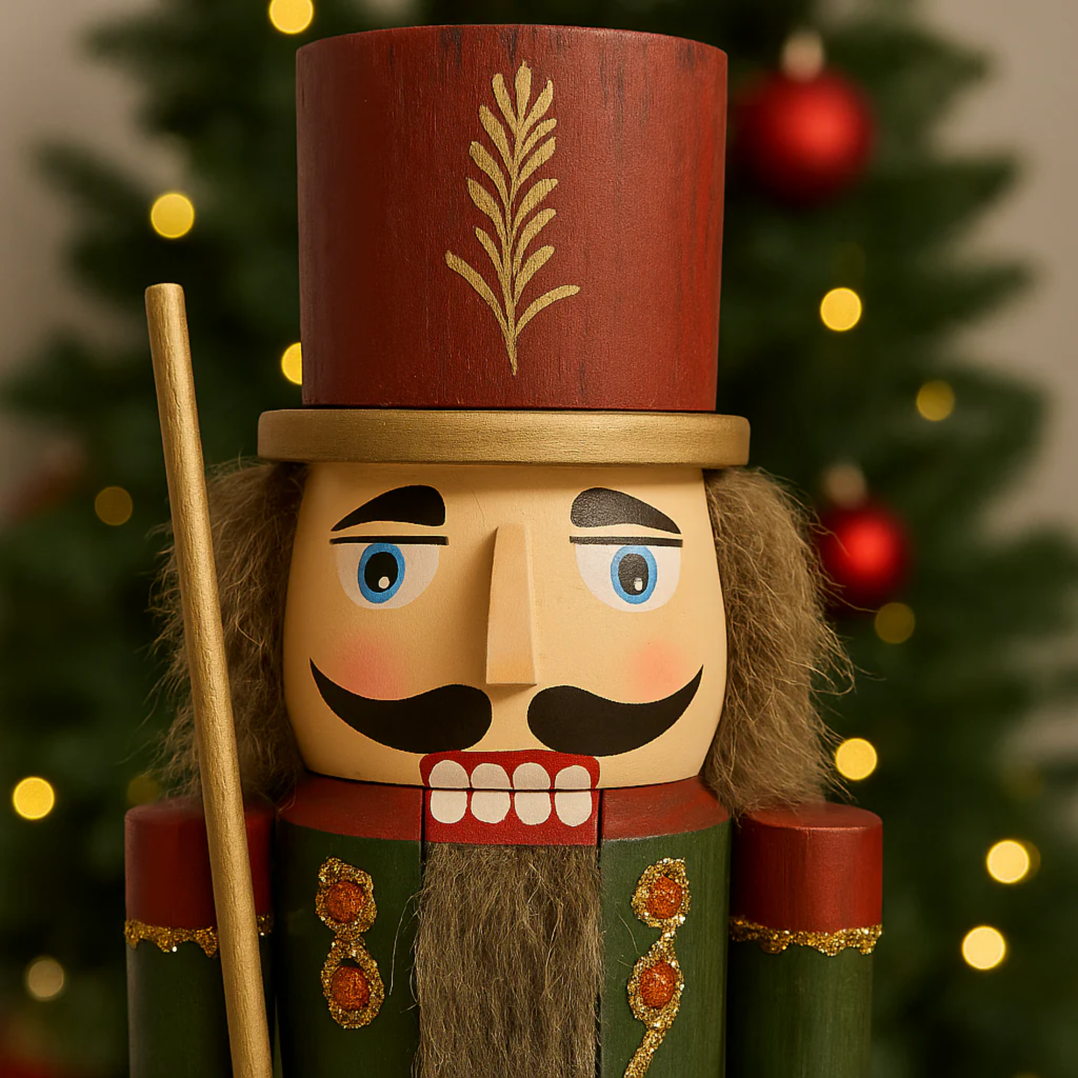 Christmas Nutcracker Soldier with Red and Green Outfit for Christmas Decorations
