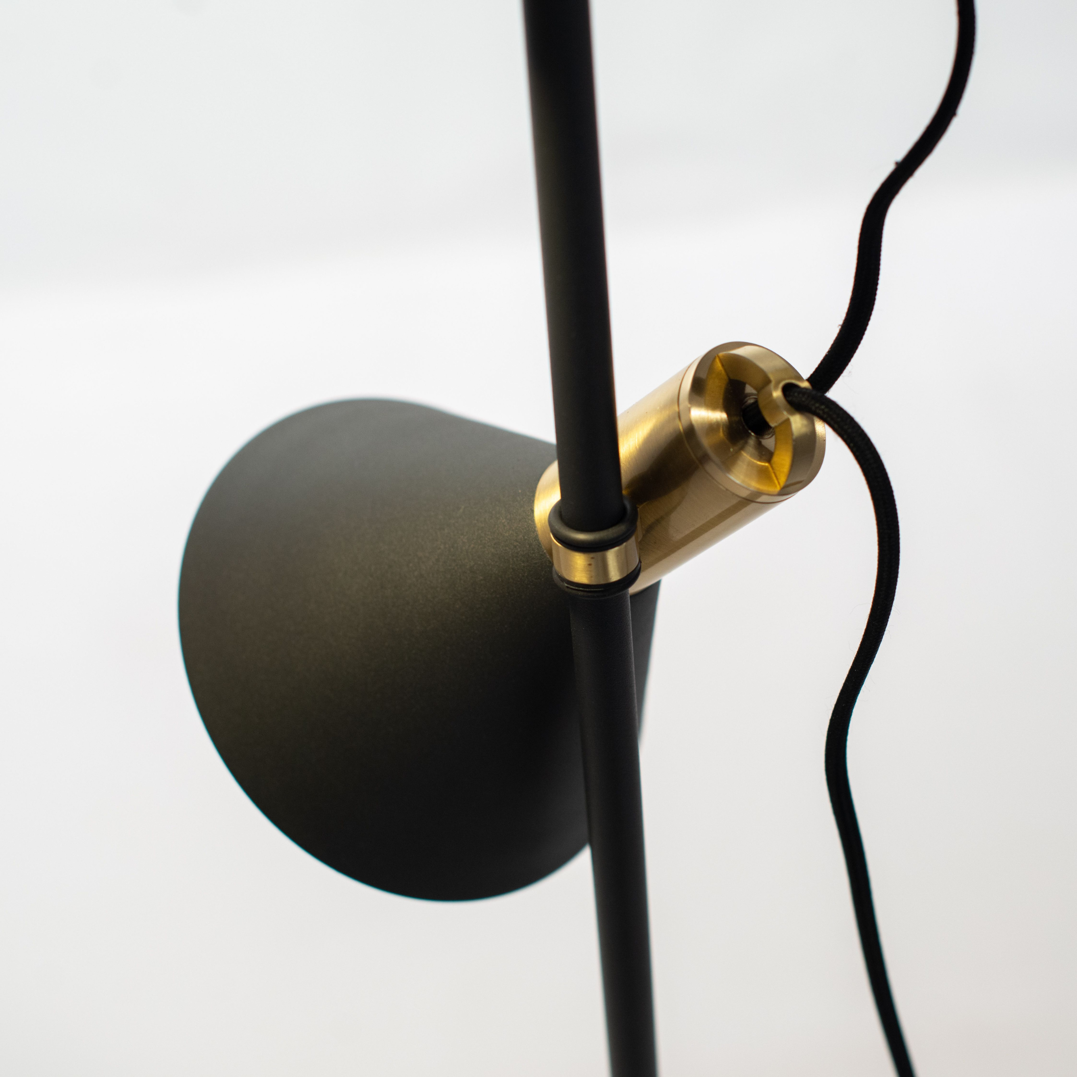 "Lucia" metal floor and table lamp with brass shade