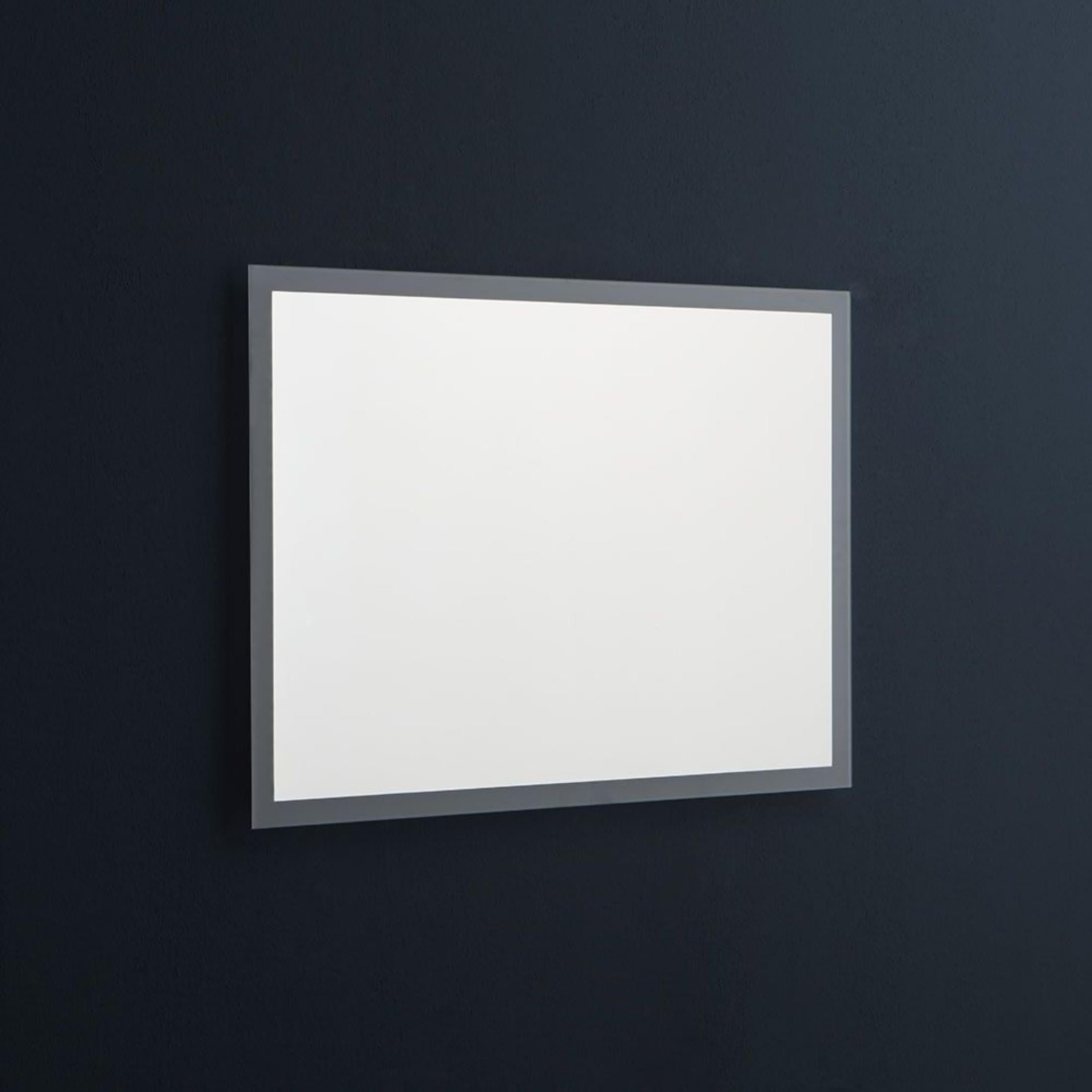 Reversible rectangular "Bend" LED framed mirror, 80x60 cm