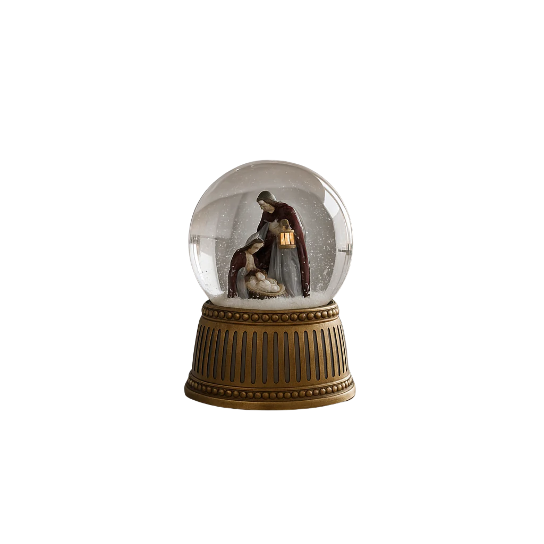 Decorative snow globe with nativity scene and music, 10x14.5 cm
