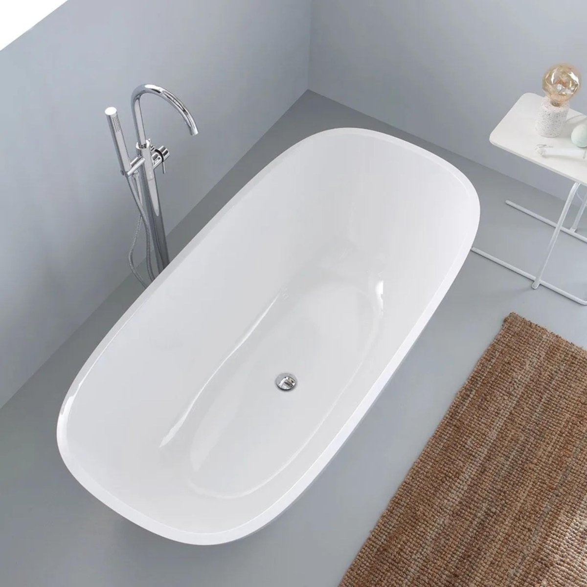 Vasca da bagno freestanding "Rimini" in marmo ricomposto cm 160x75 48h - MondoViro