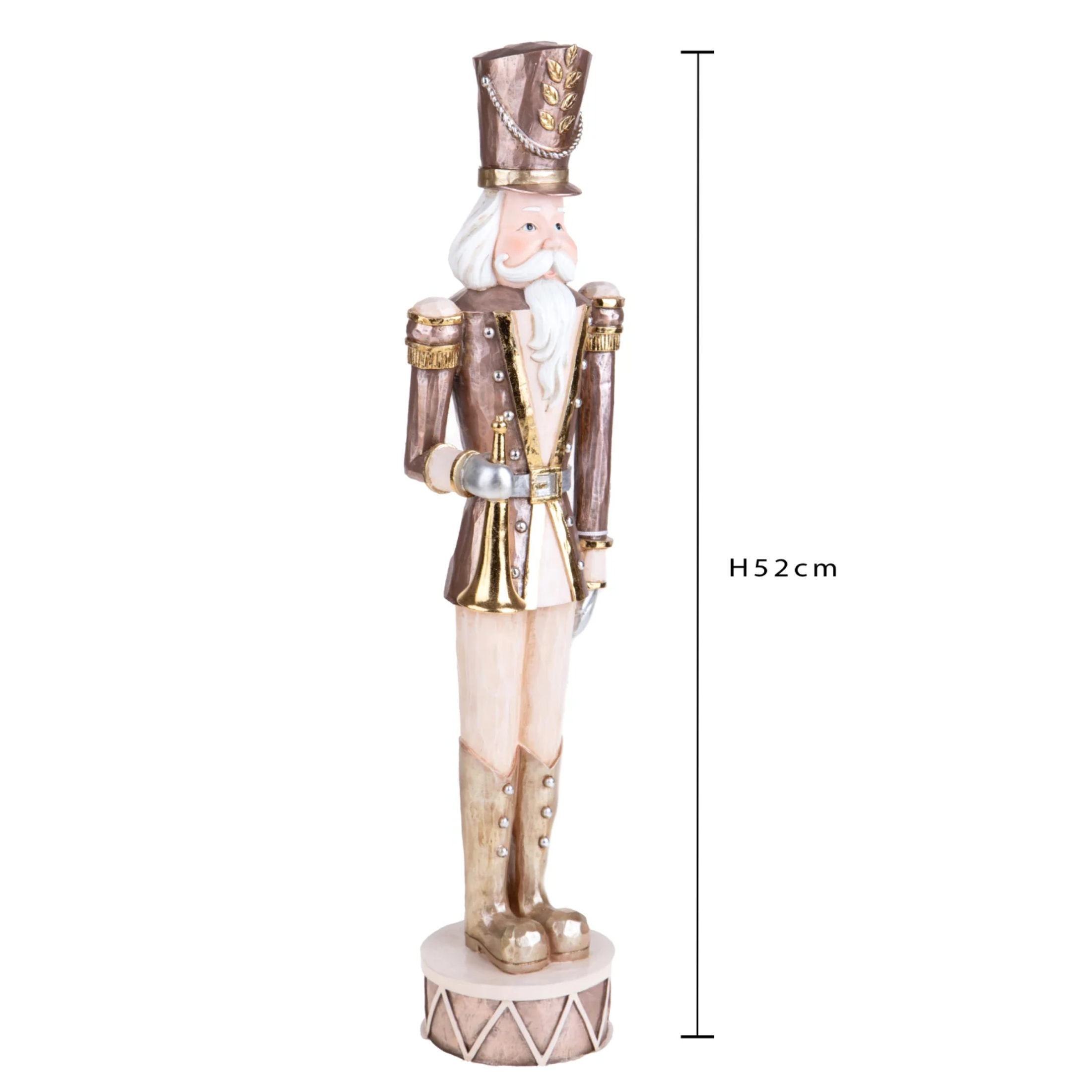 Nutcracker Soldier Figurine with Trumpet, Elegant Christmas Decoration, 52cm tall