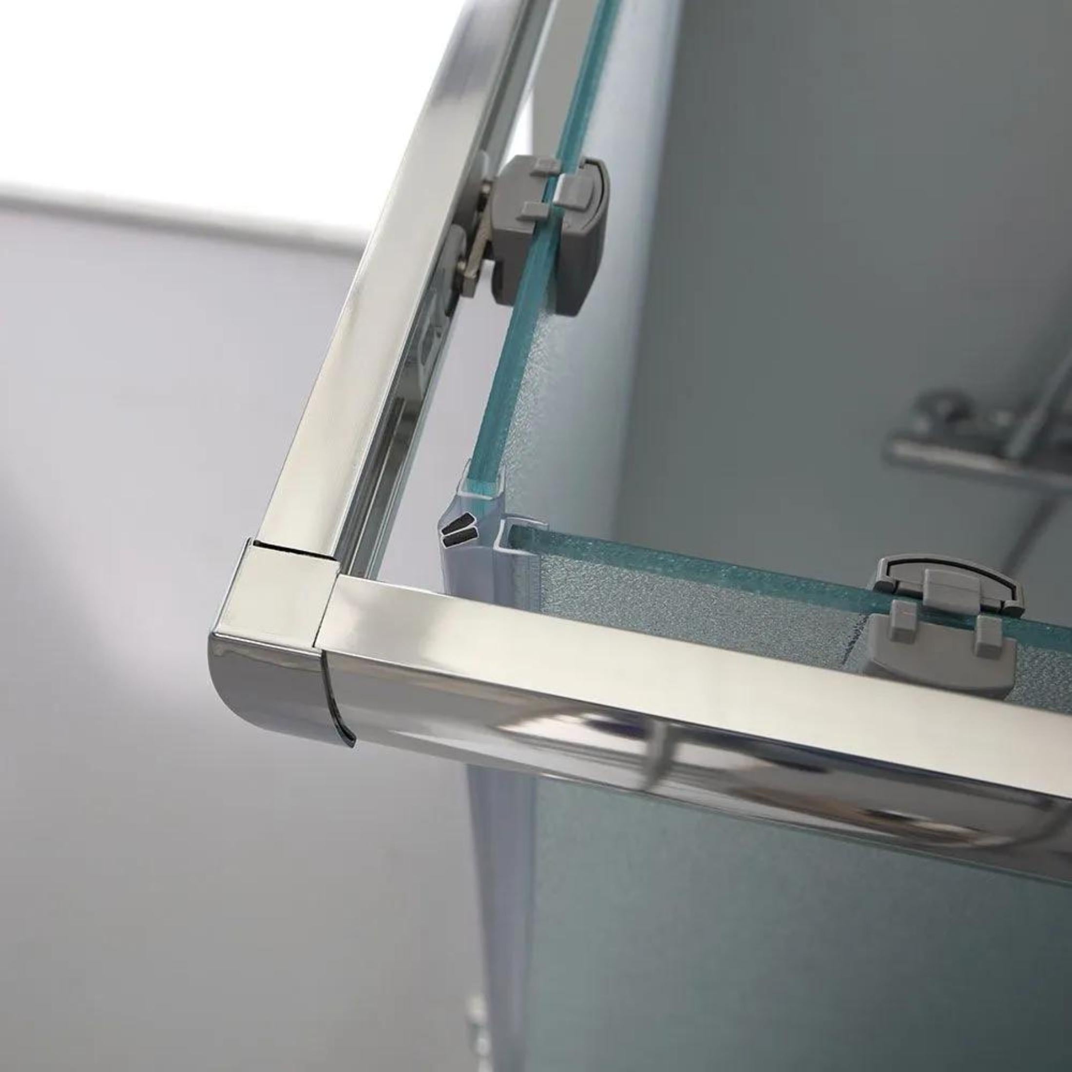 "Genova Two" square shower enclosure with sliding doors in opaque tempered glass, 185 cm high