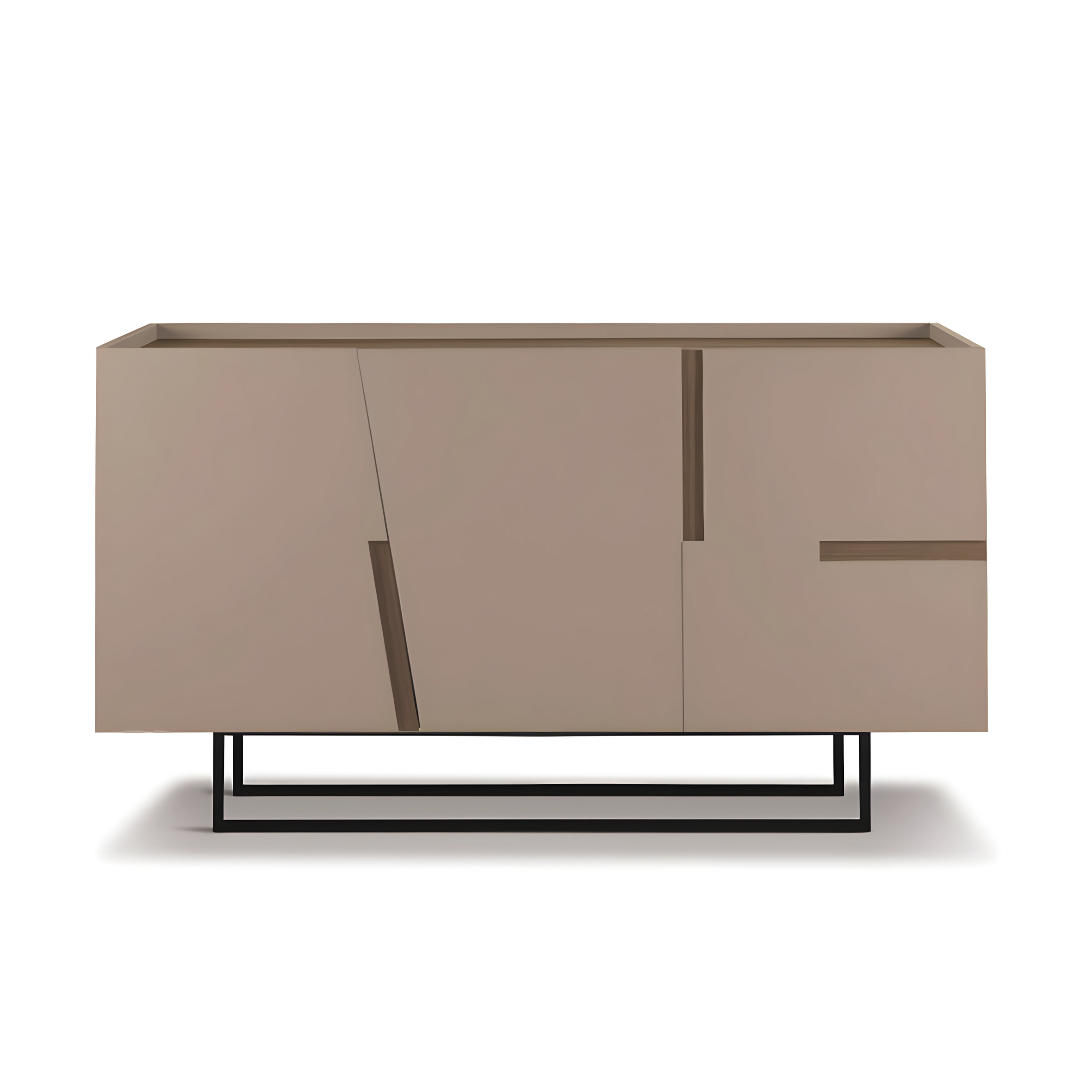 Modern 3-door sideboard "Toledo" in melamine, 160x50 cm, 89h pre-assembled