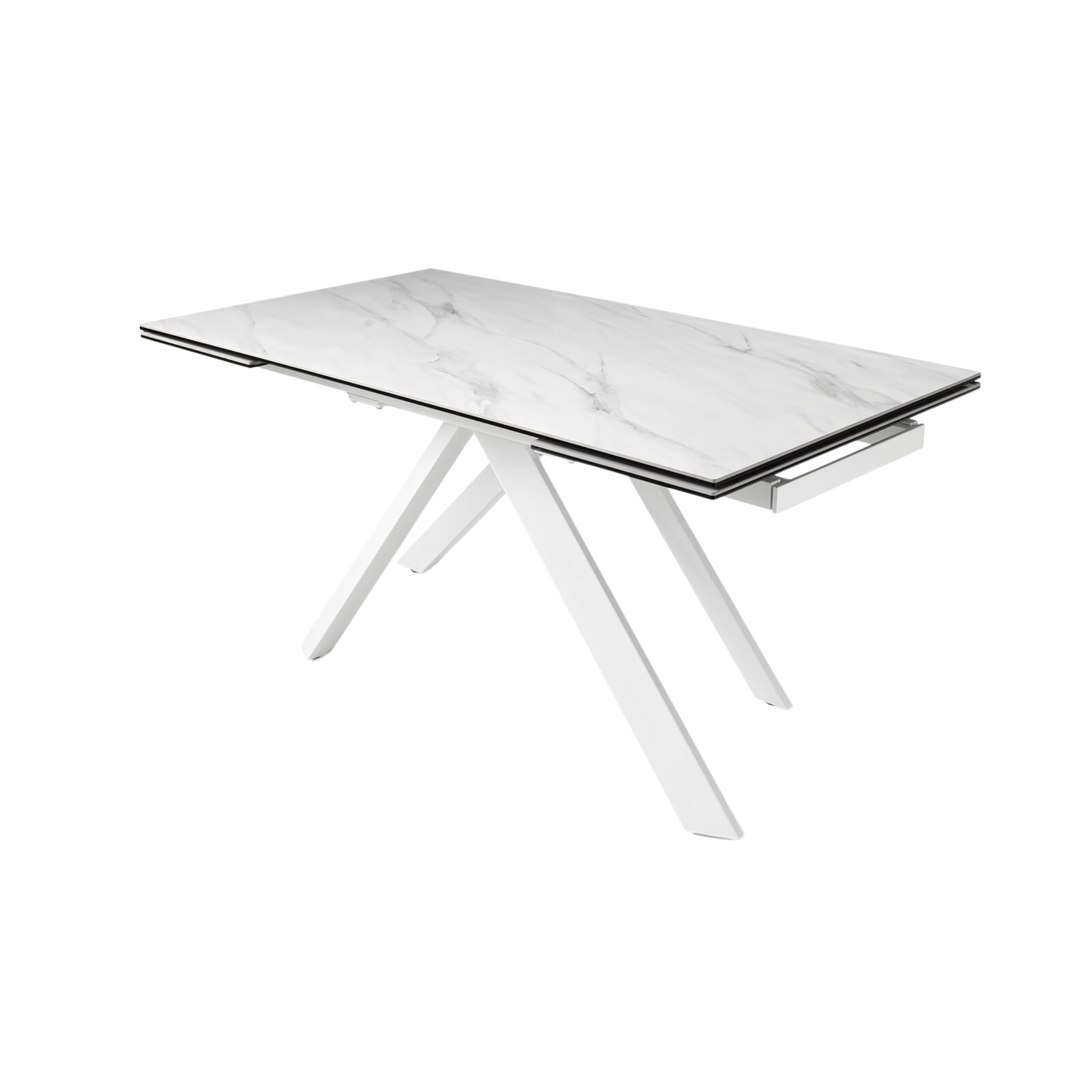 "Caio" modern extendable dining table with porcelain stoneware top