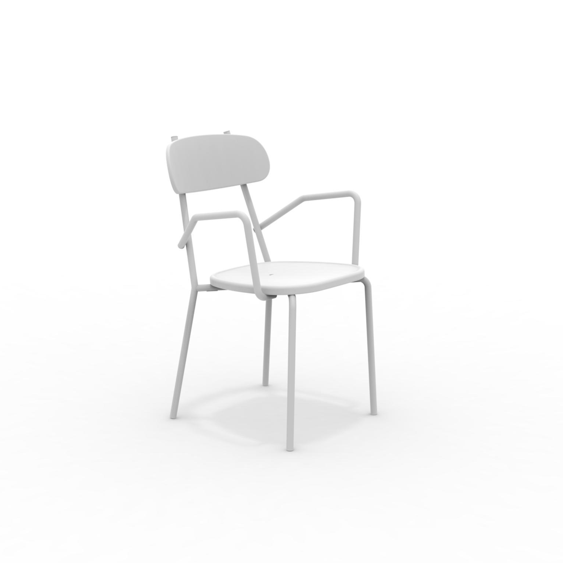 Set of "Fox" stackable painted metal garden chairs, 53x53 cm, 84h