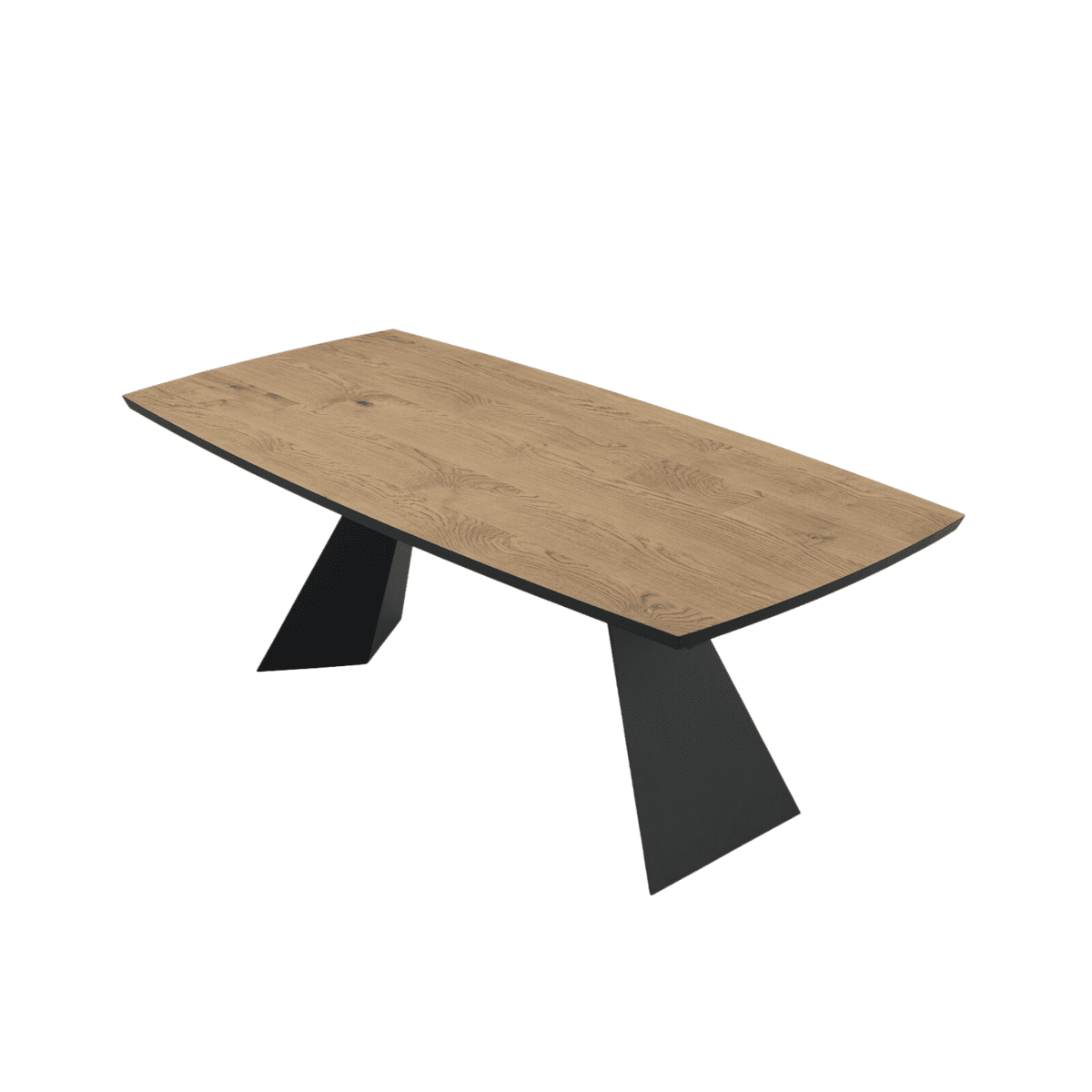 Tavolo fisso da pranzo "Nora" con base in metallo e piano in legno rovere - MondoViro