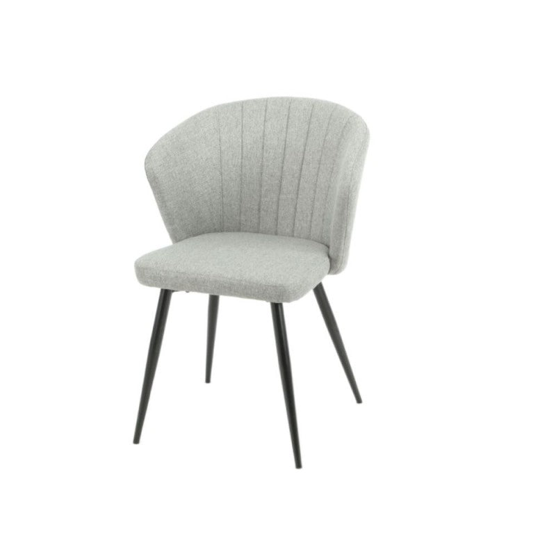Set of "Krid" dining chairs upholstered in fabric with black metal legs, 44x41 cm, 82h