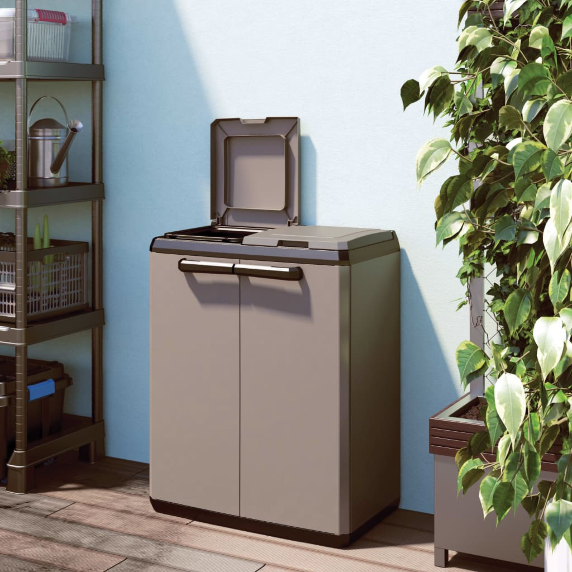 "Vida" resin garden waste recycling bin, 68x39 cm, 85 cm high