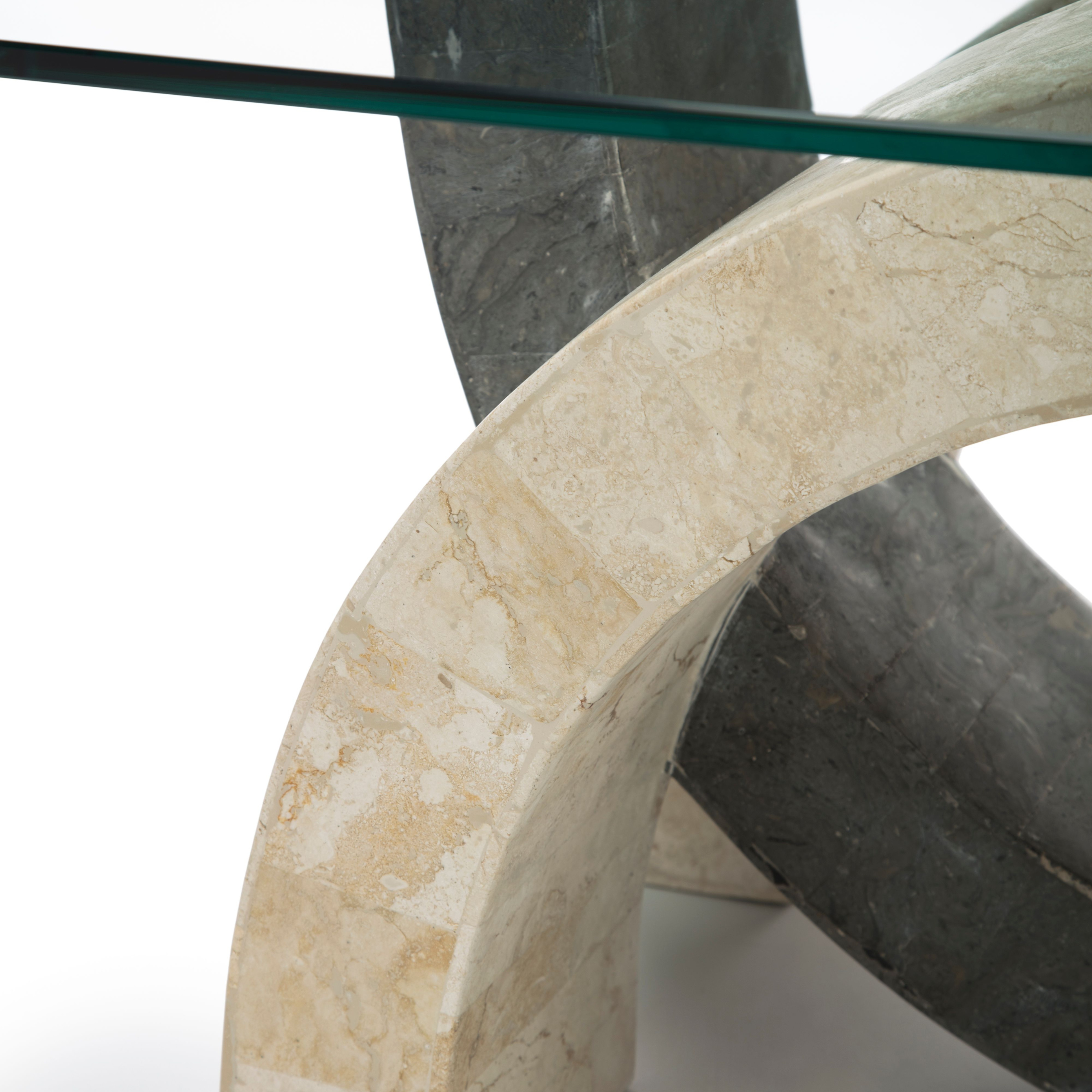 "Tito" fossil stone coffee table, 120x70 cm, 41 cm high