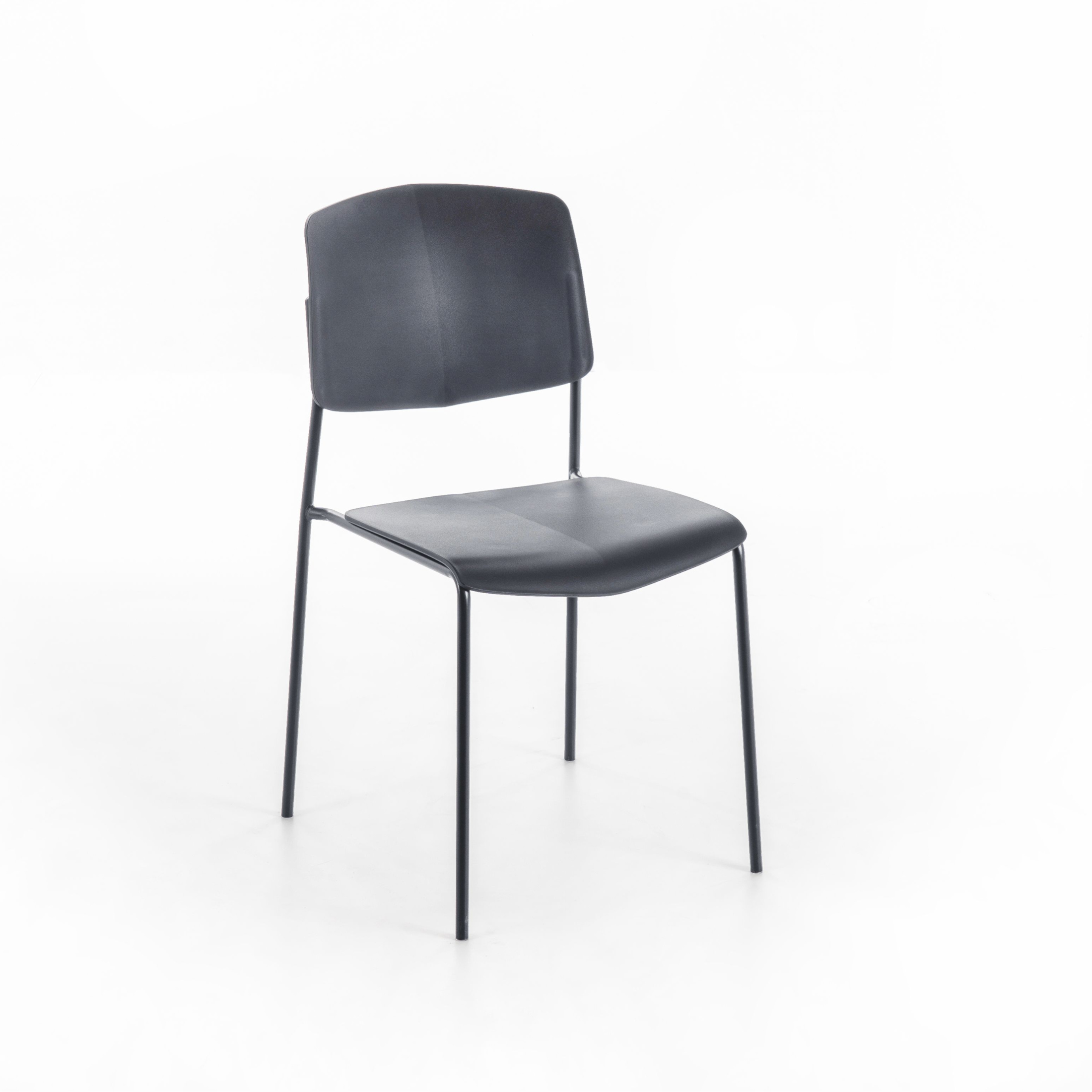 Set of modern stackable "Giada" polypropylene chairs with painted metal legs