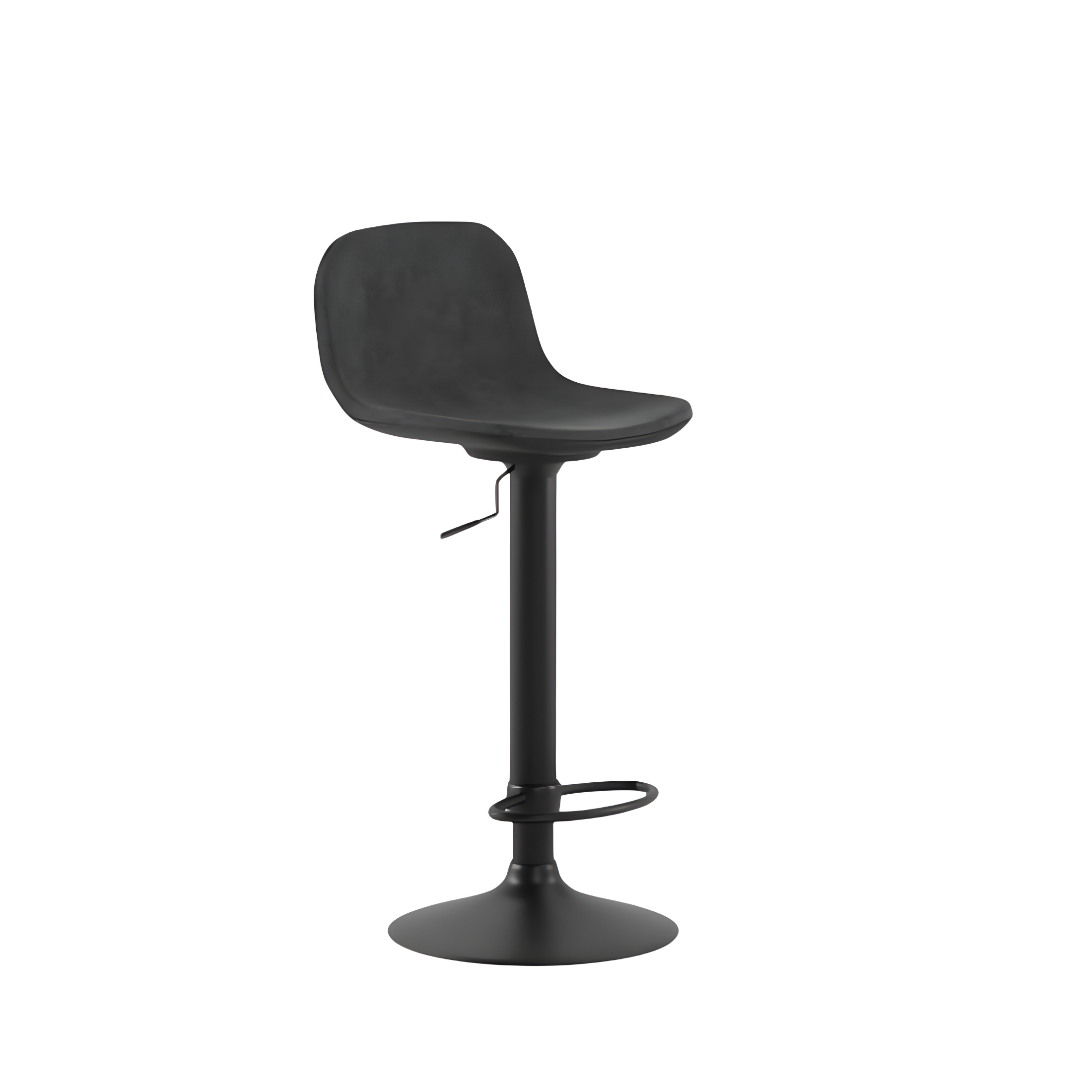 Set of "Woody" high stools in fabric with gas lift and footrest, 45x39 cm, 86h