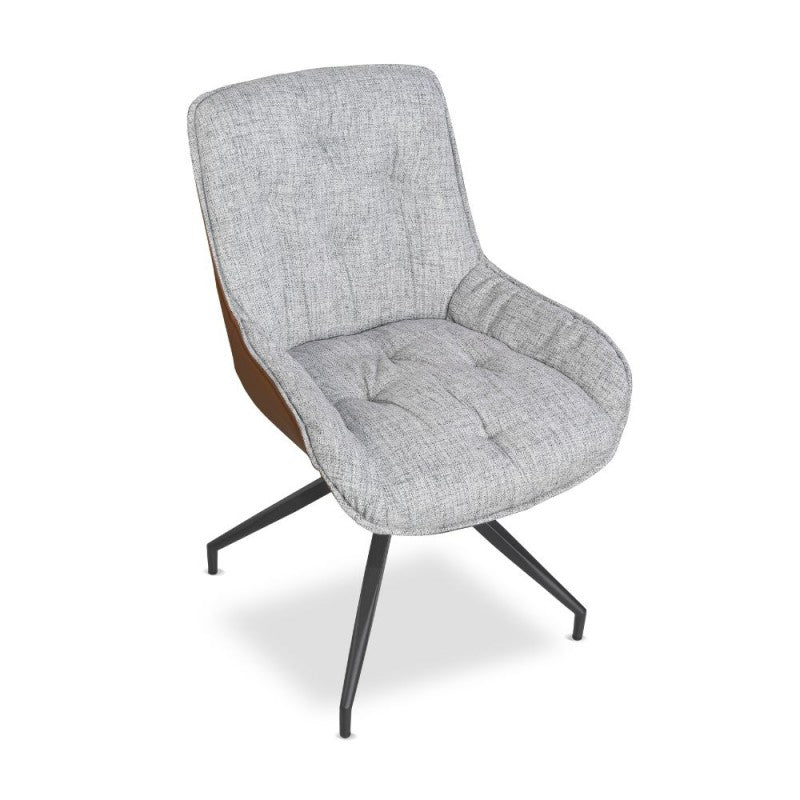 Set of "Agora" dining chairs upholstered in eco-leather with black metal legs cm 58.5x66.5 87h