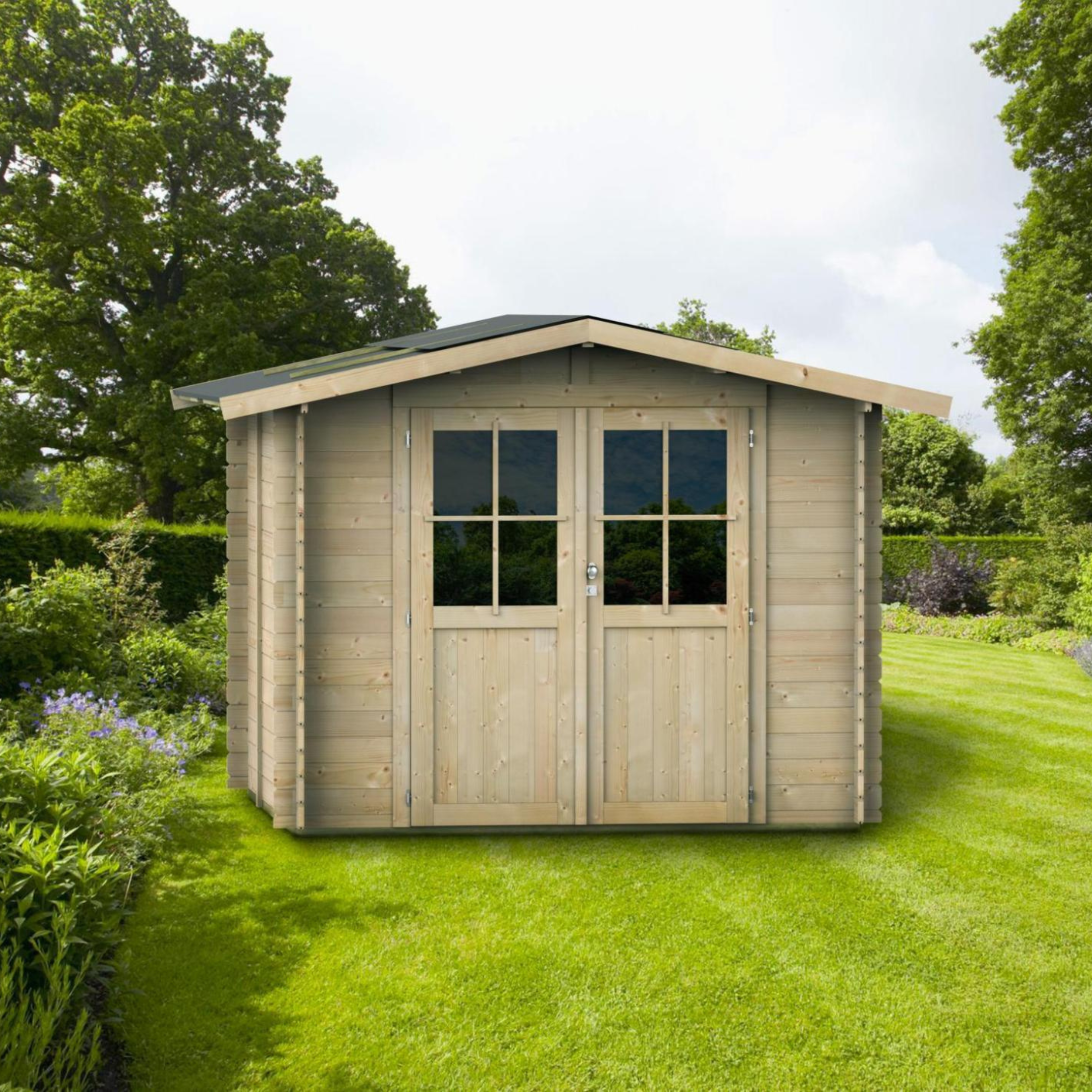 "Opera" wooden garden house, 250x250 cm, 207 cm high, double door with windows