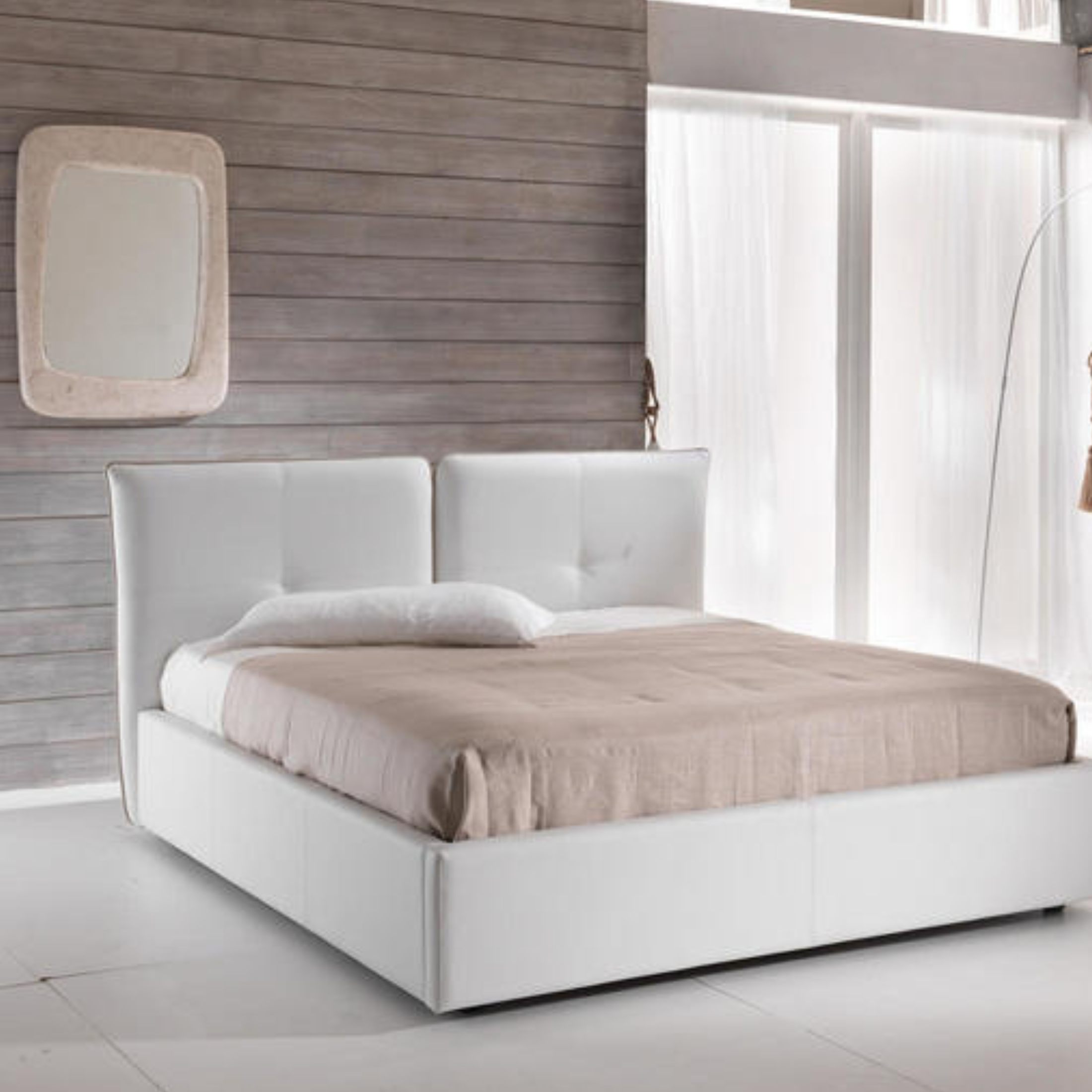 Specchio da parete "Oled" cornice in pietra fossile cm 65x3,5 90h