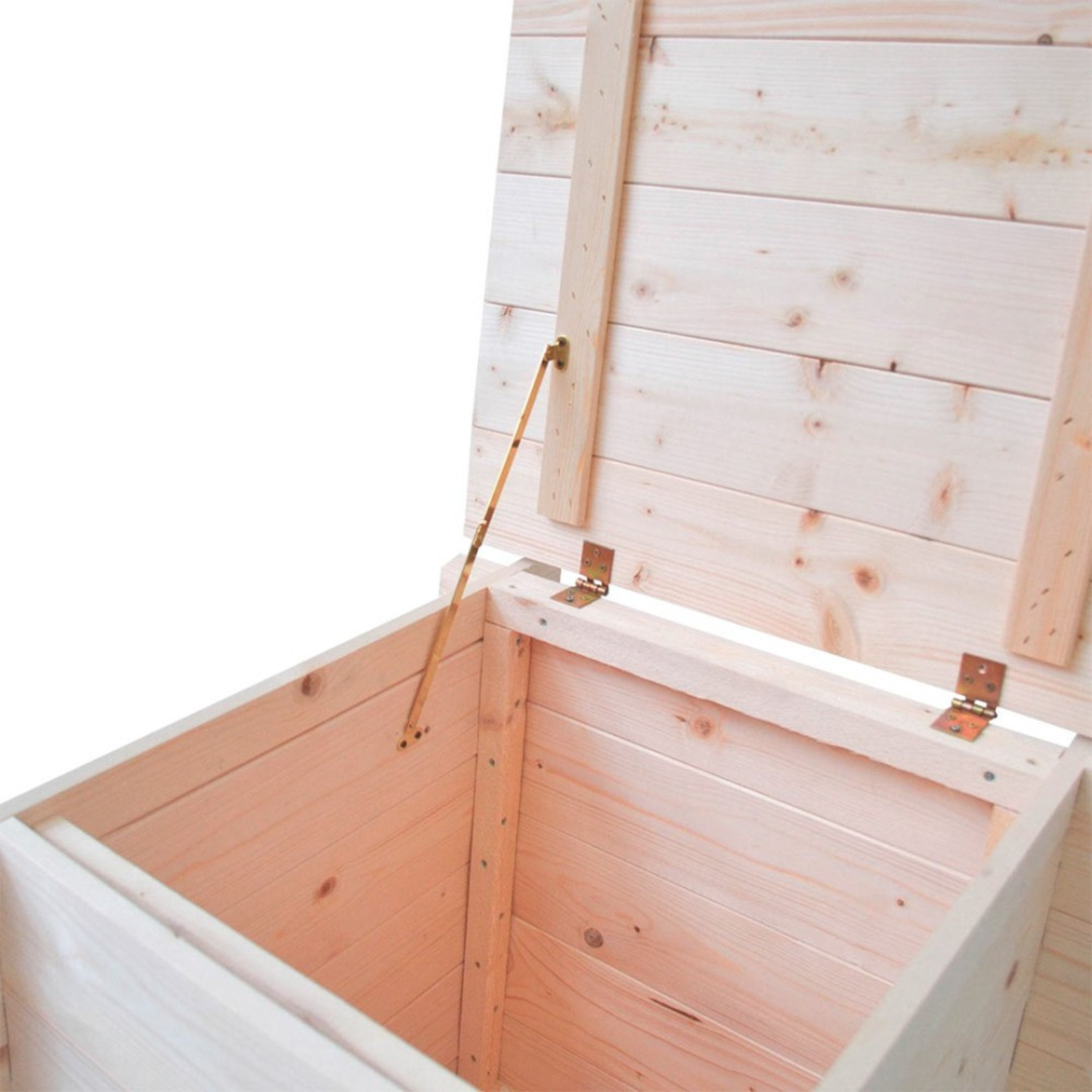 "Gaia" natural wood garden chest with swing opening, 60x60 cm, 54 cm high