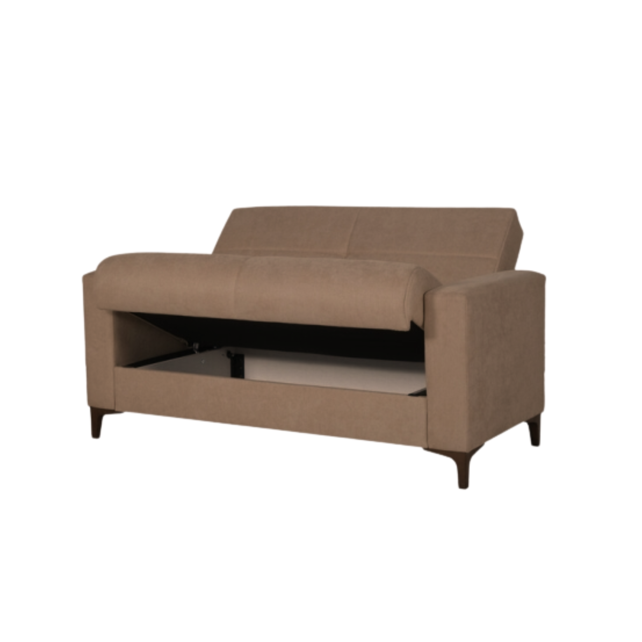 "Bravo Bacos" fabric sofa with storage drawer and two cushions