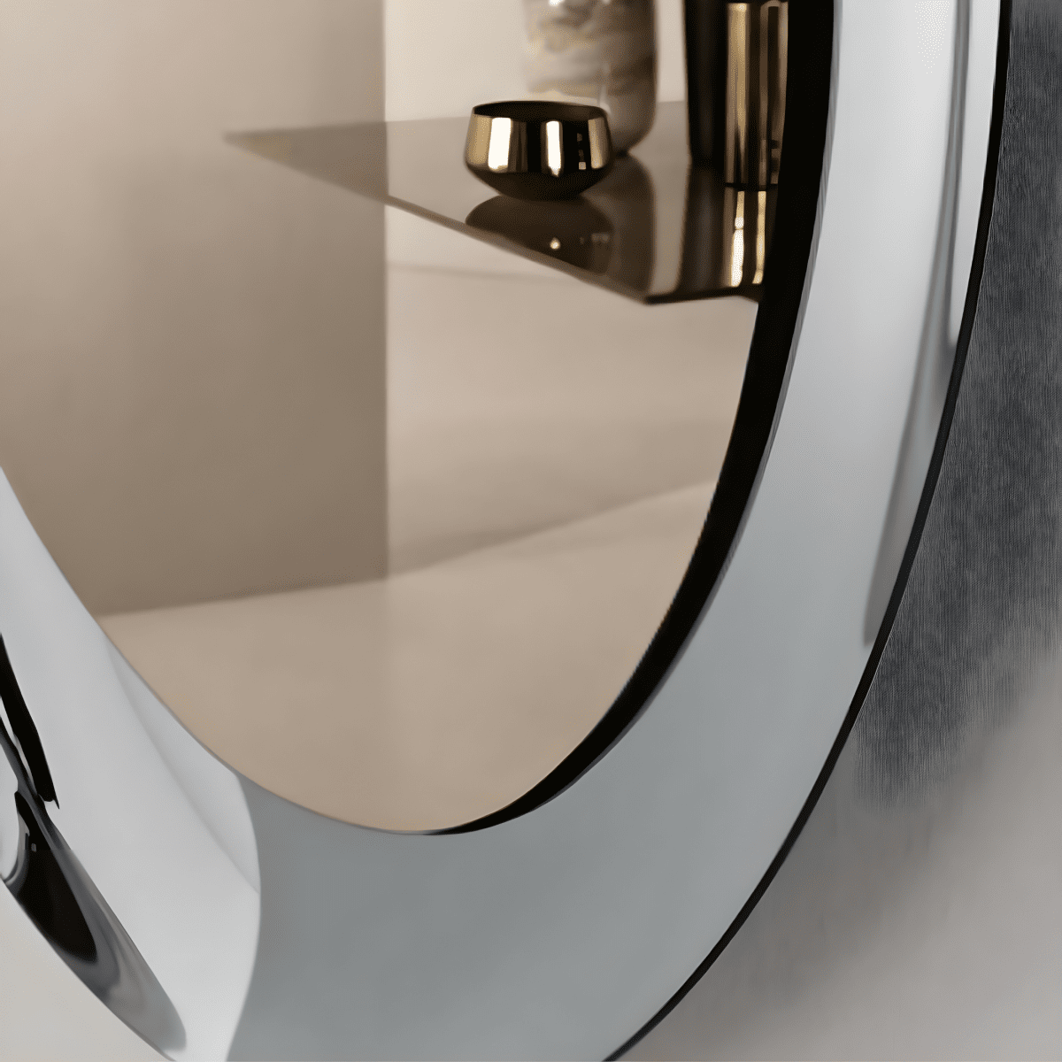 Specchio "Brio" bronzo con cornice in vetro fuso fumè da parete - MondoViro