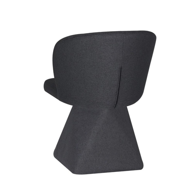 Set of swivel dining chairs "Piyan" upholstered in dark grey fabric cm 55x58 80h