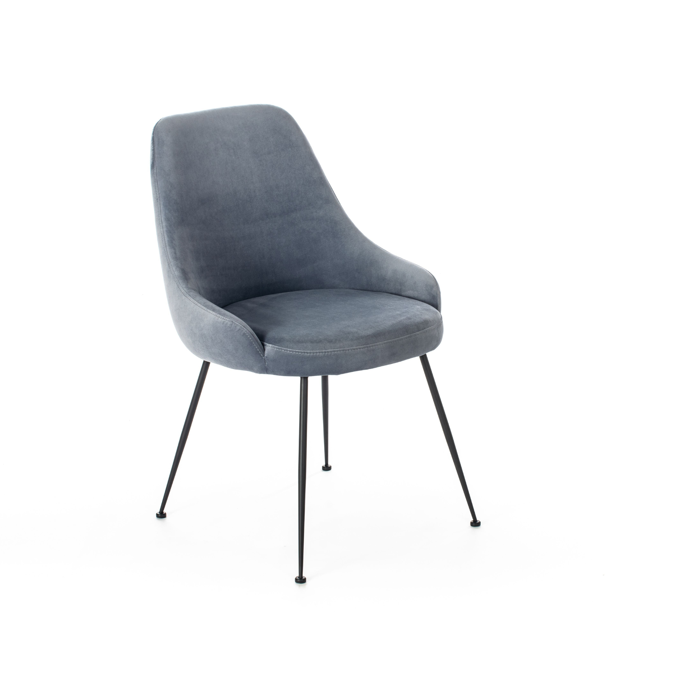 Modern padded chair "Alyssa" velvet effect cm 49.5x48.5 80h