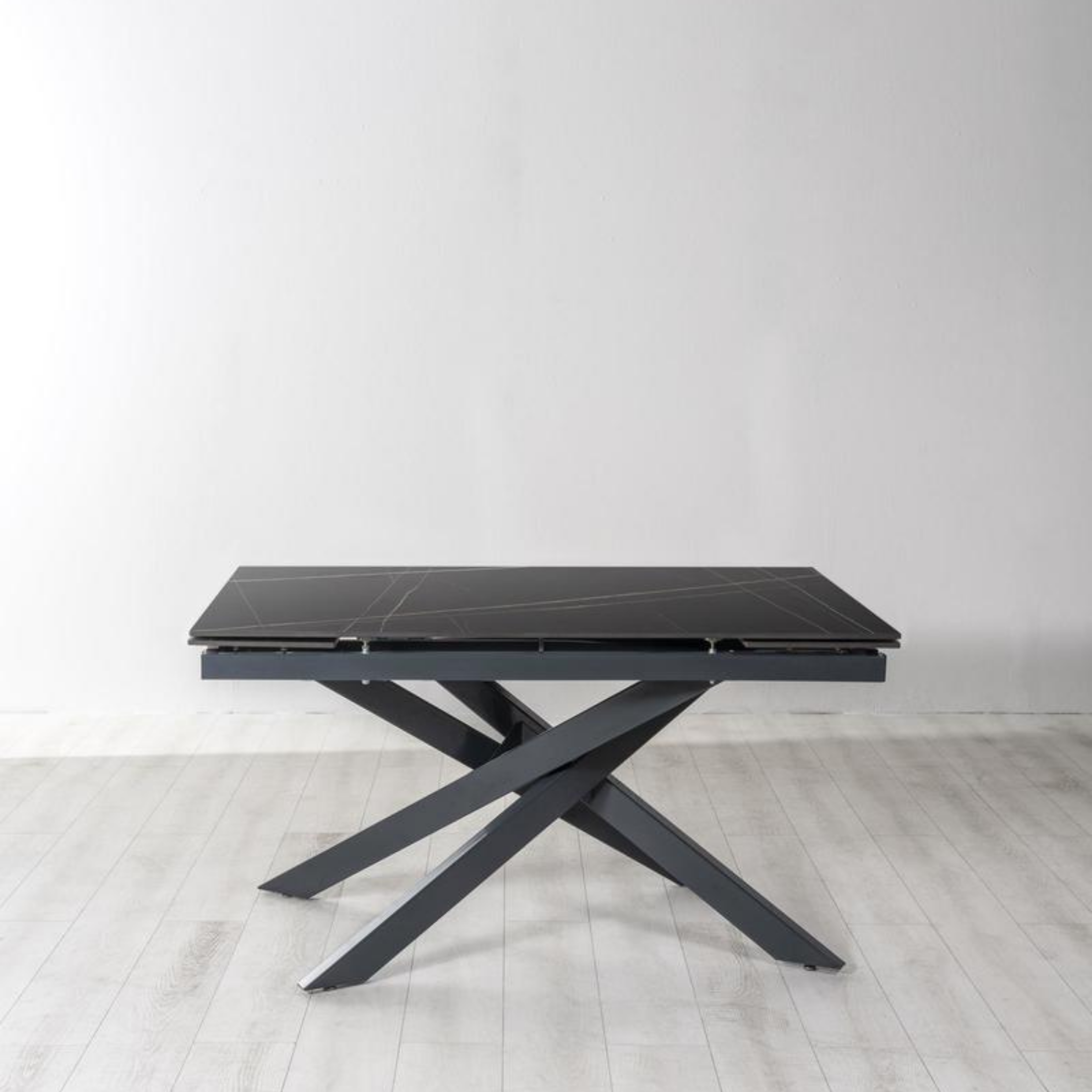 Extendable table with marble-effect ceramic top "Xavier" cm 140/200x80 76h