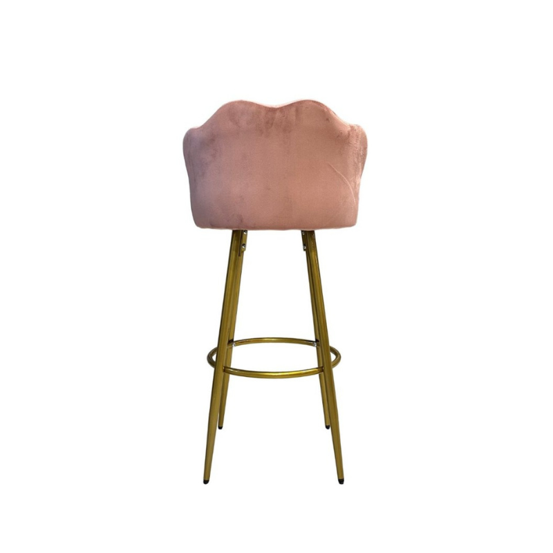 Set of "Orel" high stools padded in velvet for kitchen, 54x55 cm, 100 cm high.