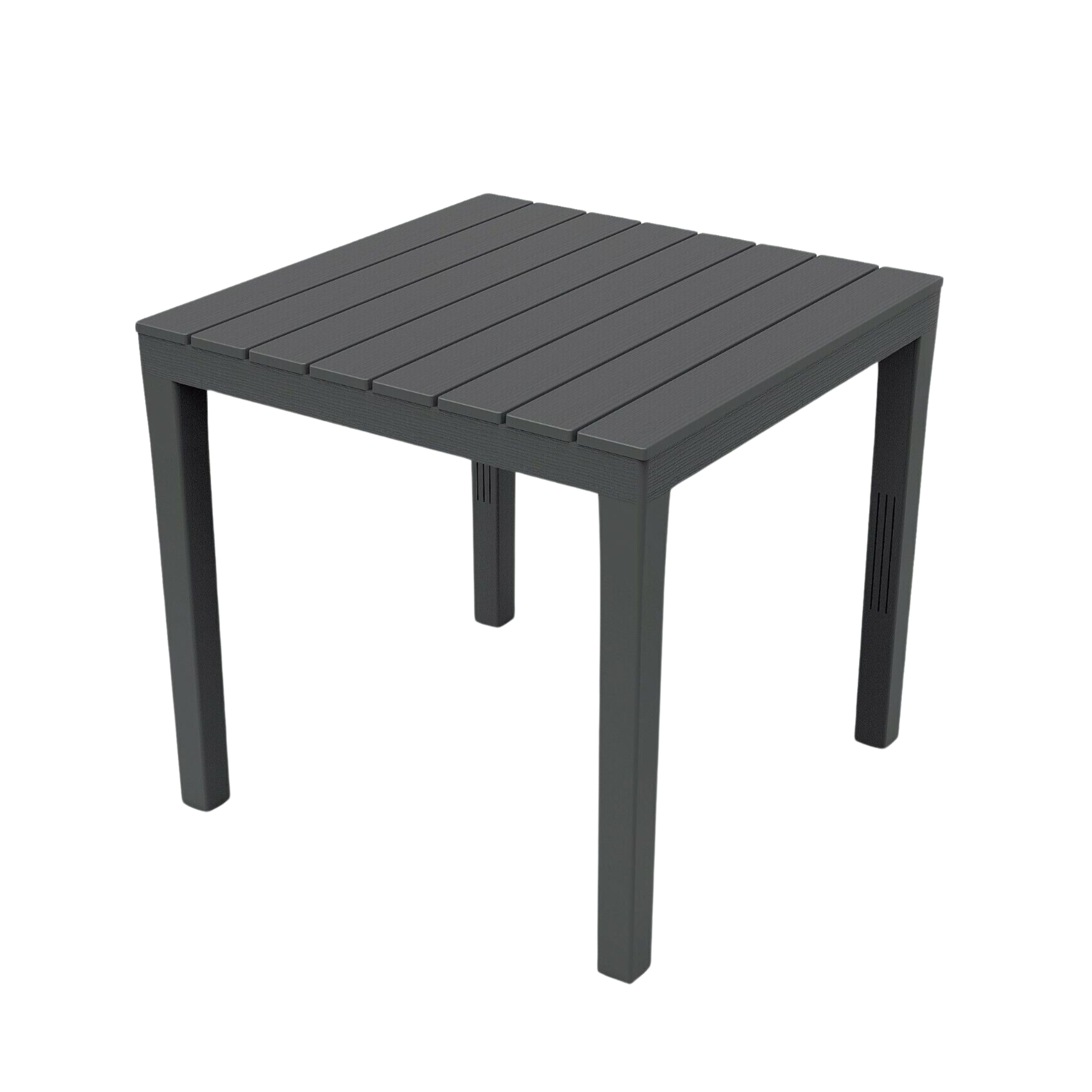 "Bali" resin garden table with wood-effect slats, 78x78 cm, 72 cm high
