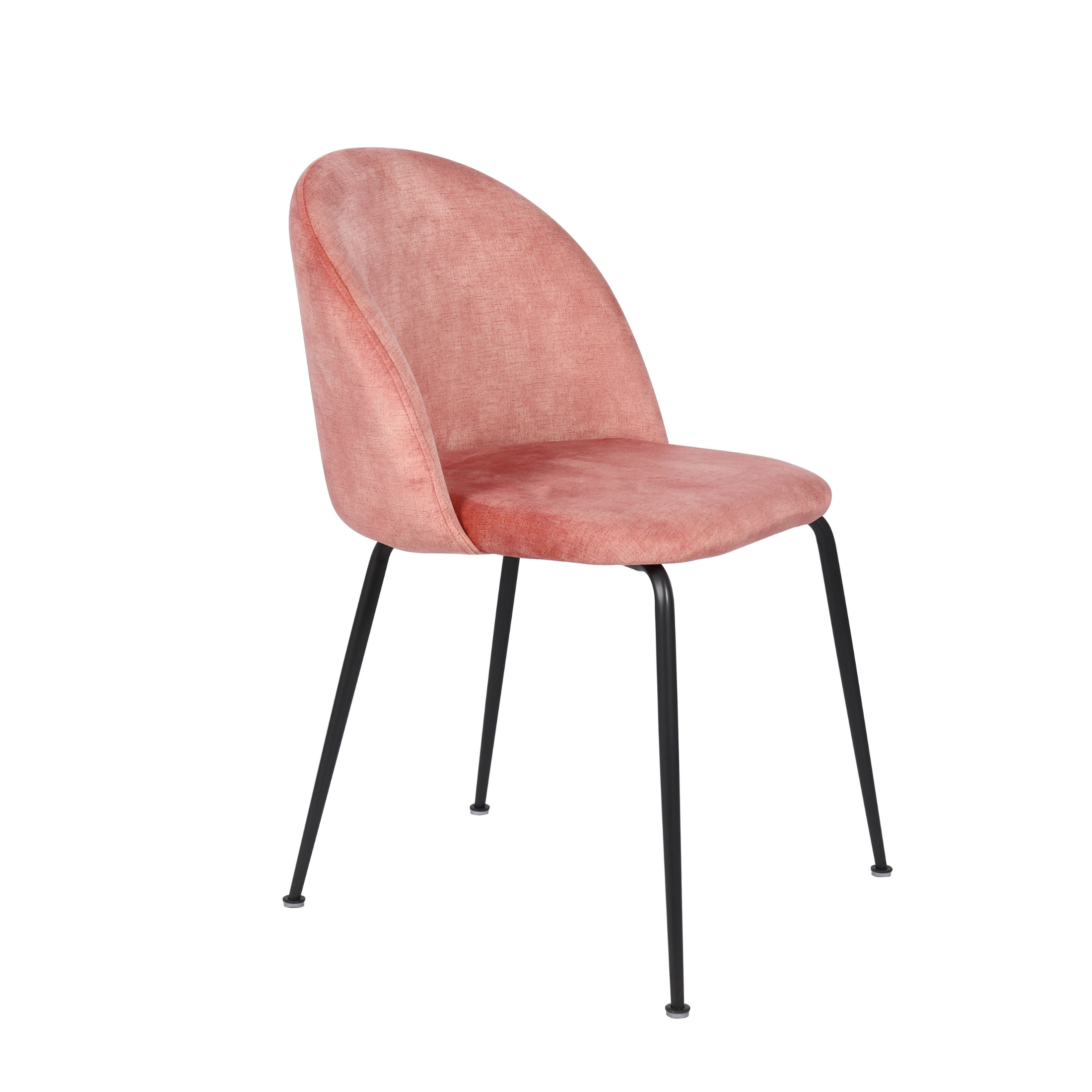 Set of "Lumina" velvet upholstered chairs with metal legs, 45x55 cm, 79 cm high.