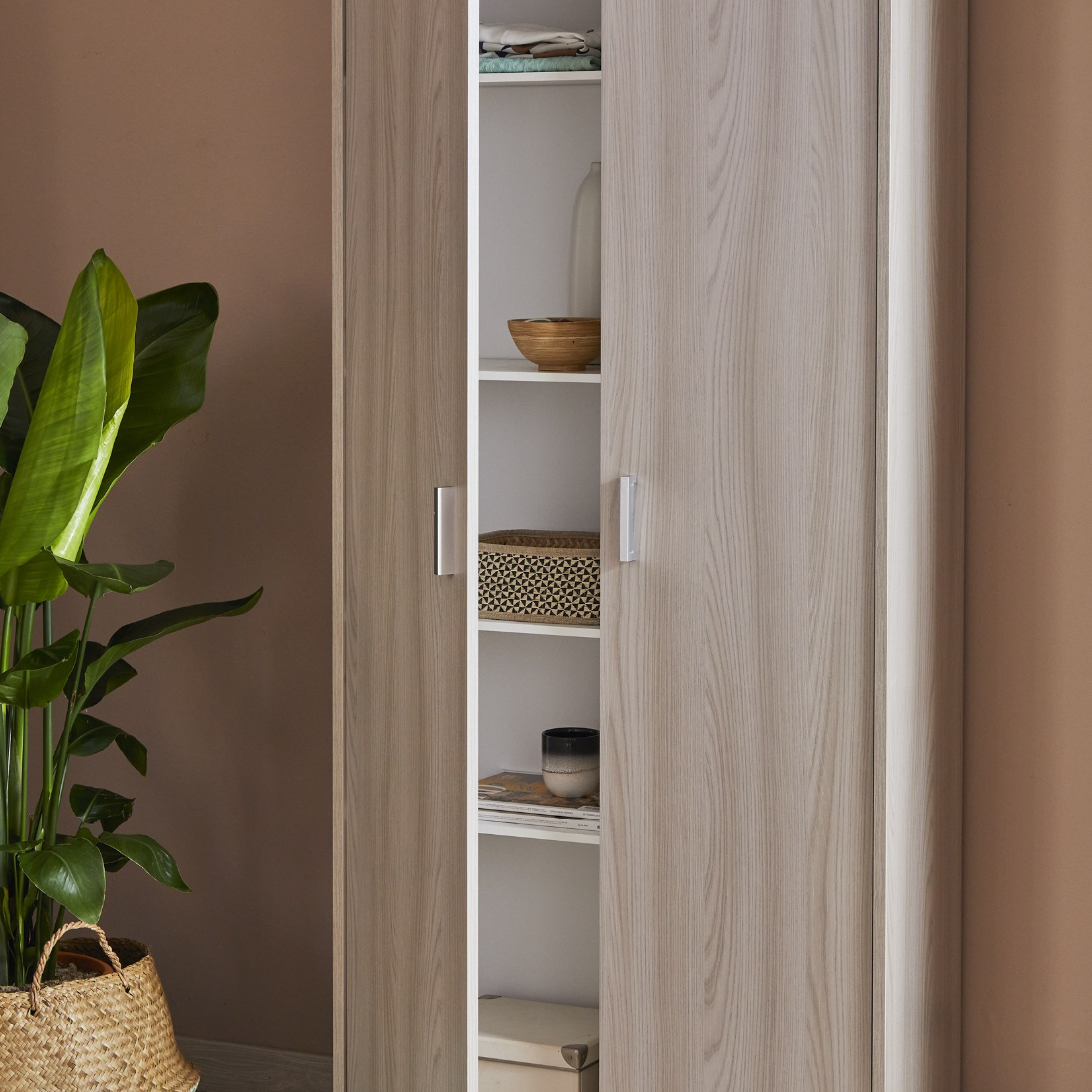 2-door wooden cabinet with feet "Venere1" modern wardrobe cm 83x29 190h