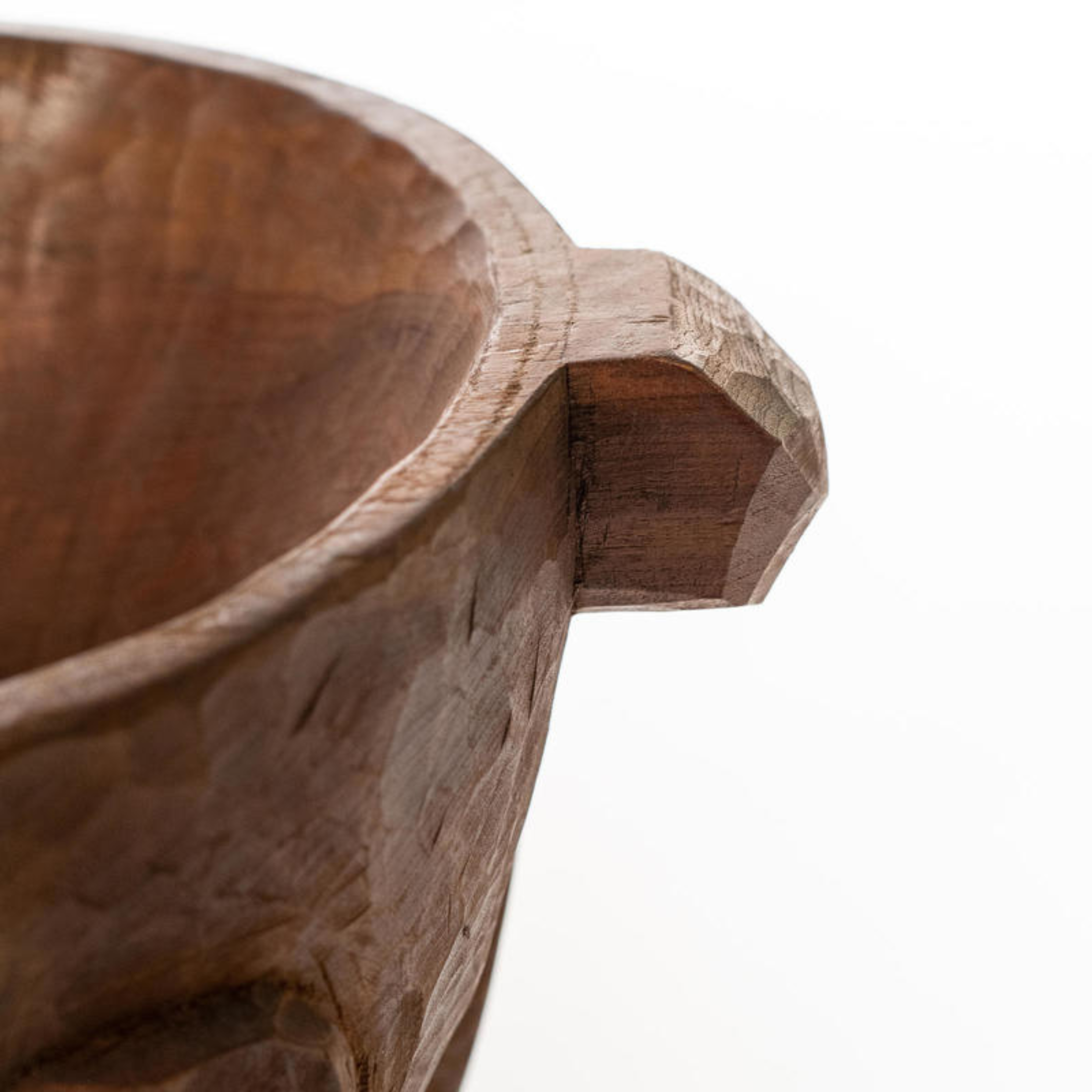 Round wooden bowl "Ciotola2" hand carved 60x47 cm 37h