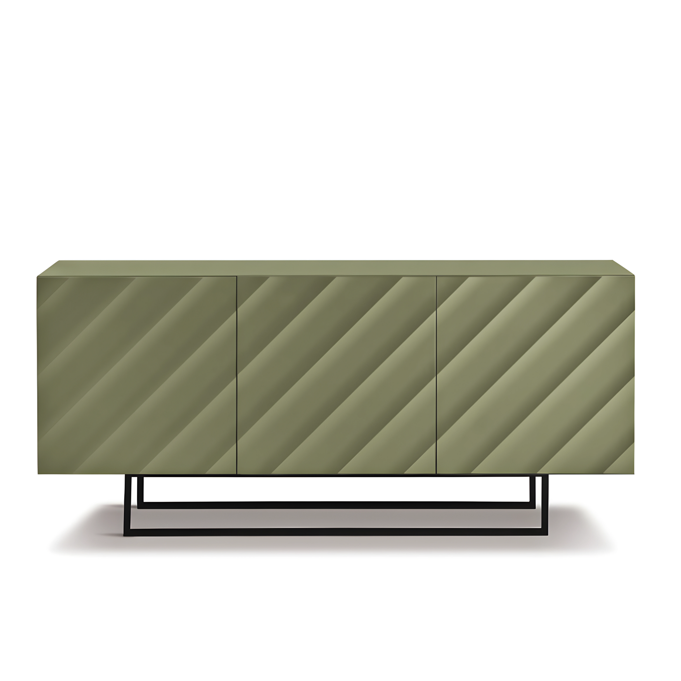 Assembled modern 3-door sideboard "Antares" in wood, 180x50 cm, h80 cm