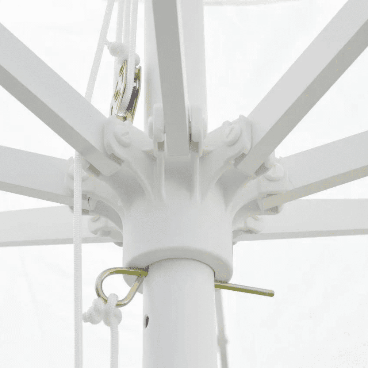 Ombrellone moderno "Corallo Classic" con palo centrale bianco - MondoViro