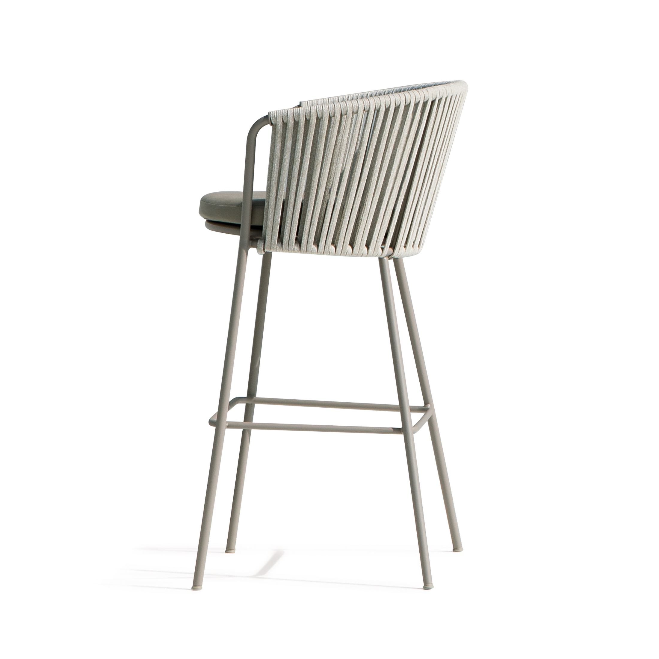 High stainless steel and rope "Daisy Rope" garden stool, 62x53 cm, 104 cm high.